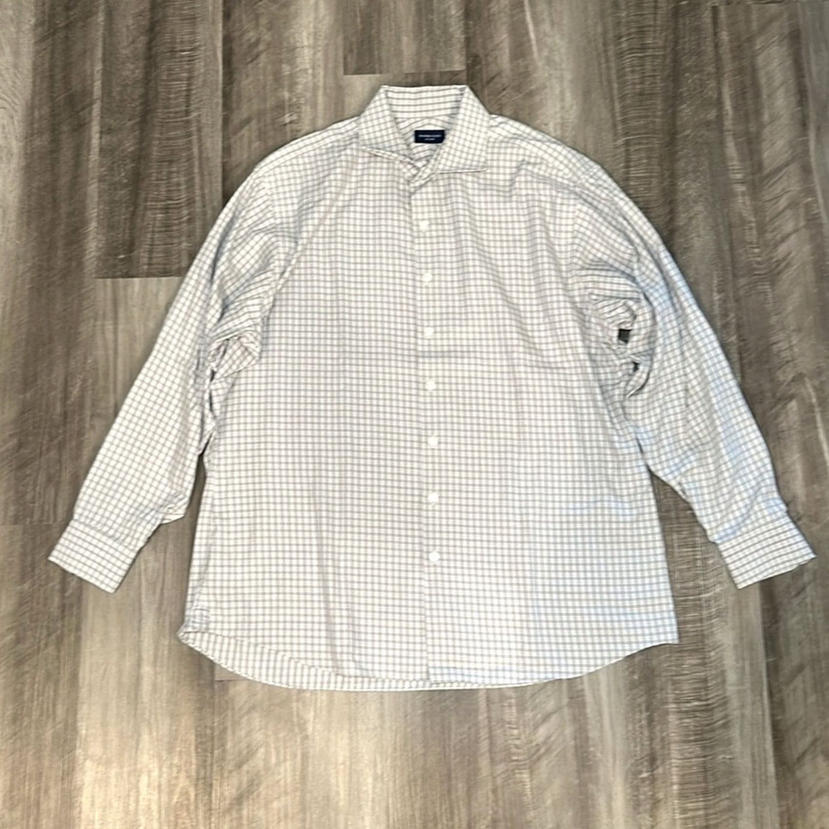 Proper Cloth Proper Cloth Spread Collar Checkered Long Sleeve Button Down 2XL Gray Mens Shirt Size US XXL / EU 58 / 5 - 2 Thumbnail