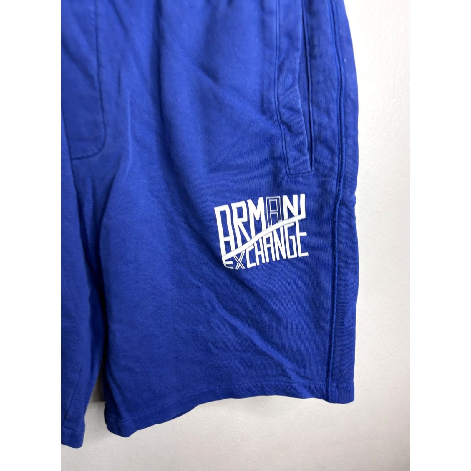Armani Exchange Armani Exchange Shorts Mens M Blue Athletic Casual Lounge Pockets Elastic Waist Drawstring Size US 31 - 2 Thumbnail