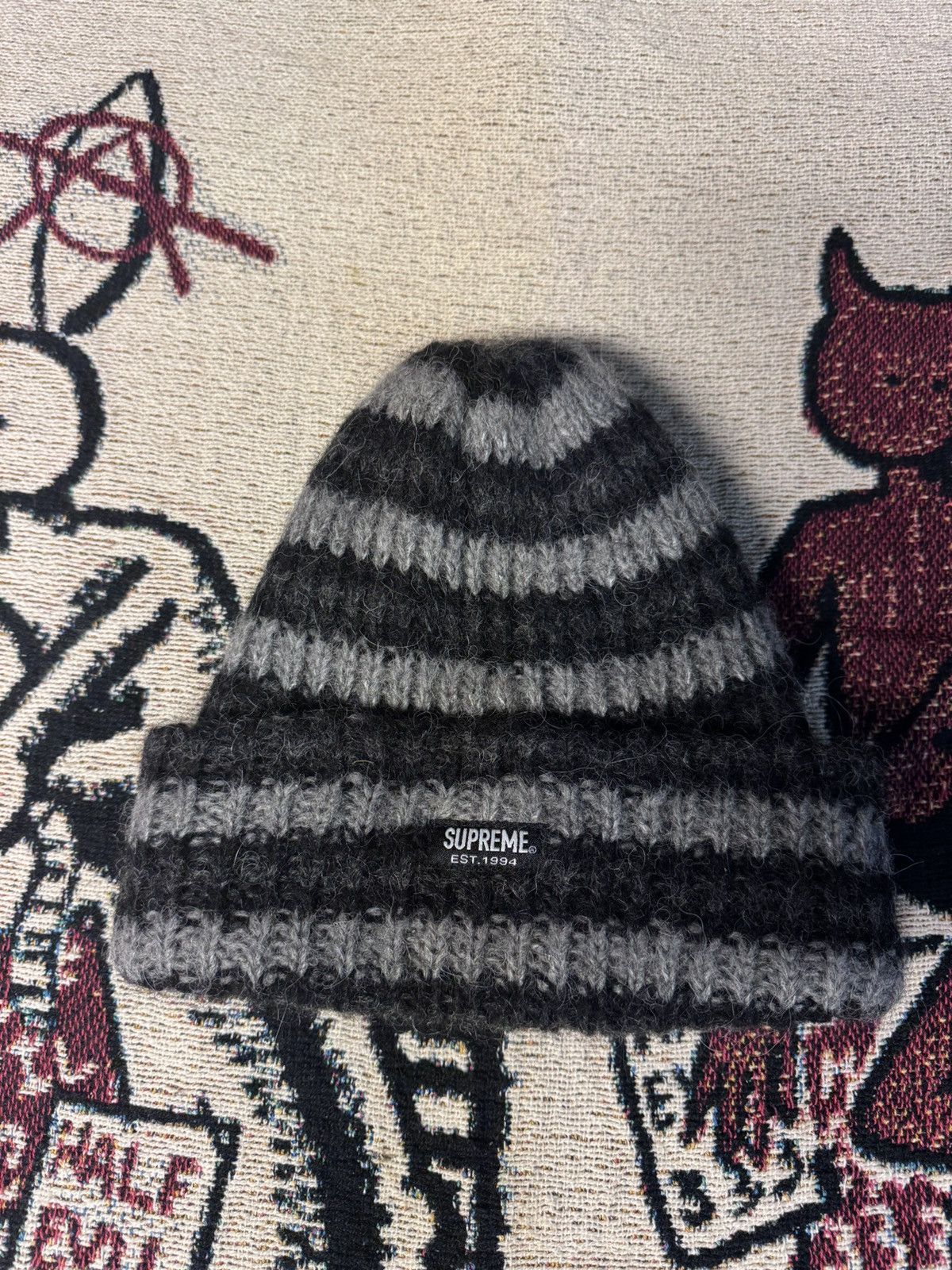 Supreme Striped Beanie | Grailed