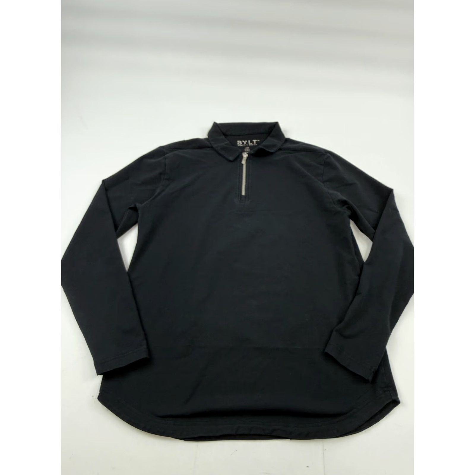 Vintage BYLT LUX Polo Shirt Mens M Black Long Sleeve 1/4 Zip Stretch Casual Top Size US M / EU 48-50 / 2 - 2 Thumbnail