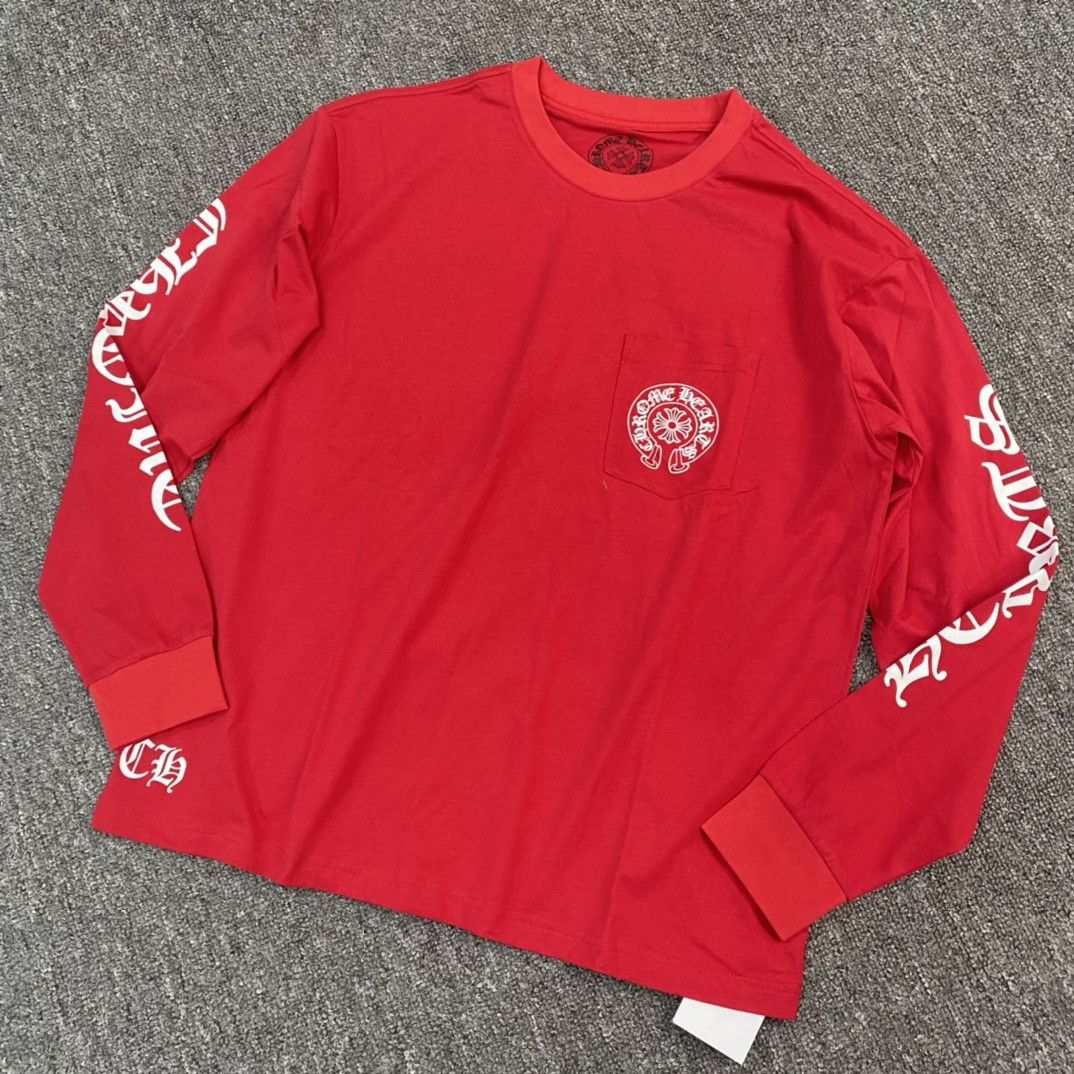 Chrome Hearts Chome Hearts Horseshoe Red Long Sleeve | Grailed