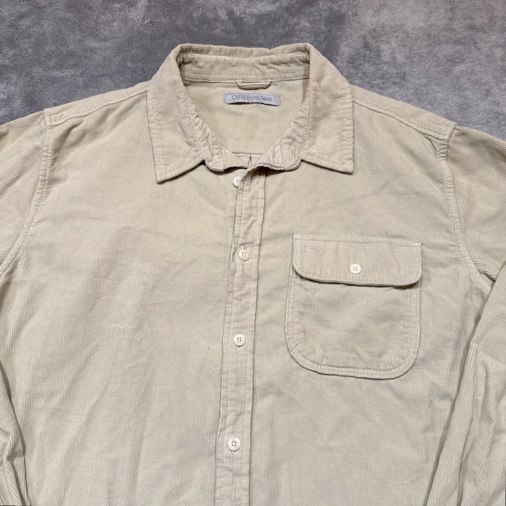Outerknown VINTAGE Outerknown Seventyseven Shirt Men XL Corduroy Long Sleeve Ivory Button-Up Fashionable Spring Fall Winter Casual Mens Size US XL / EU 56 / 4 - 2 Thumbnail