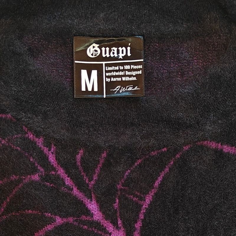Other Guapi Black Fuzzy Sweater Purple Spiderweb Distressed Hem Size US M / EU 48-50 / 2 - 3 Thumbnail
