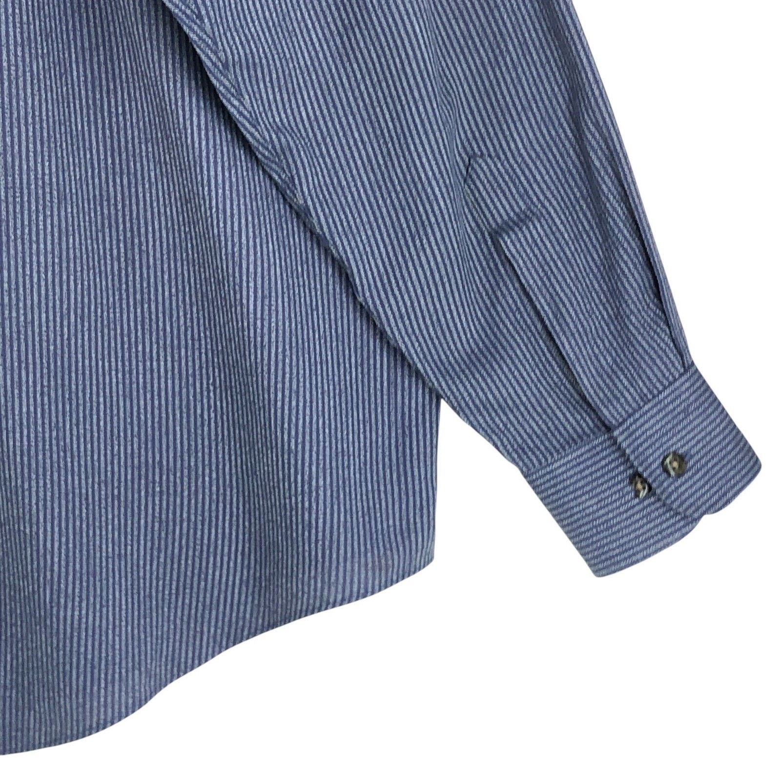 Yves Saint Laurent Yves Saint Laurent Shirt XL 17 34-35 Navy Vertical Stripe Size US XL / EU 56 / 4 - 12 Thumbnail