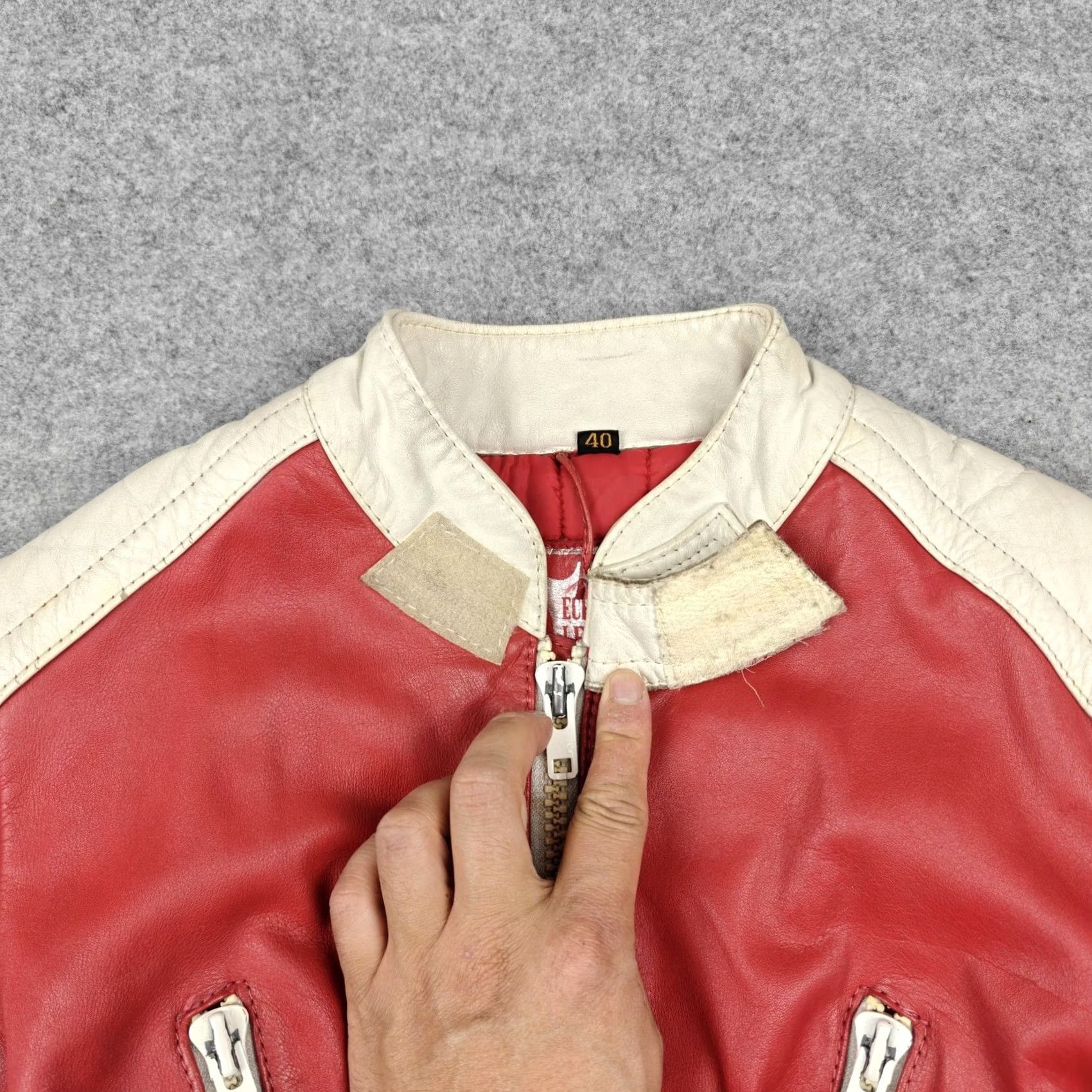 Shein Alternative title: Vintage Hein Gericke Jacket - Womens 40 Red White Leather Motorcycle Zip Size S / US 4 / IT 40 - 4 Thumbnail