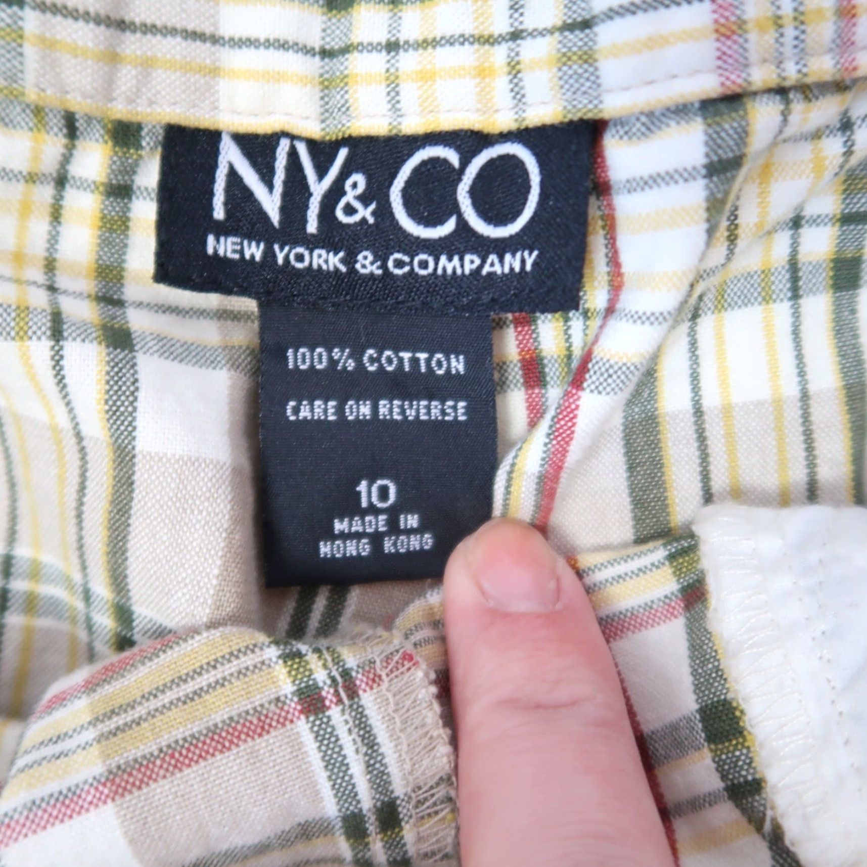 Vintage VINTAGE New York & Company Tan Plaid High Rise Tapered Leg Pants Size 32" / US 10 / IT 46 - 4 Thumbnail