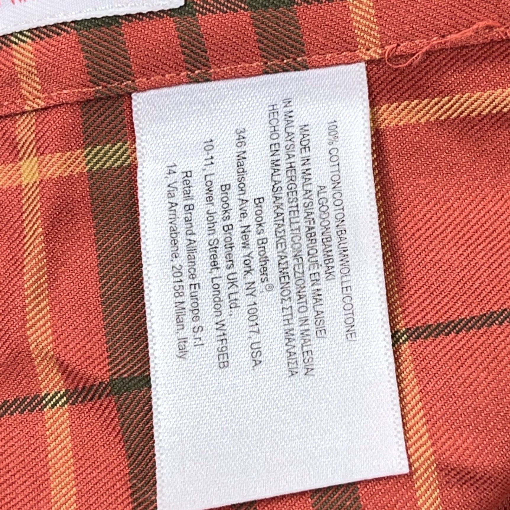 Brooks Brothers Brooks Brothers 346 Button-Up Shirt Men 2XL Orange Plaid Casual Long Sleeve Size US XXL / EU 58 / 5 - 2 Thumbnail