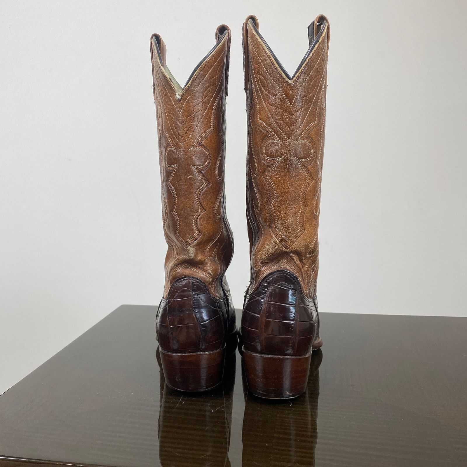 Dan Post × Vintage Vintage Dan Post Alligator Bias Cut Western 6933 Boots 8D Size US 8 / EU 41 - 4 Thumbnail