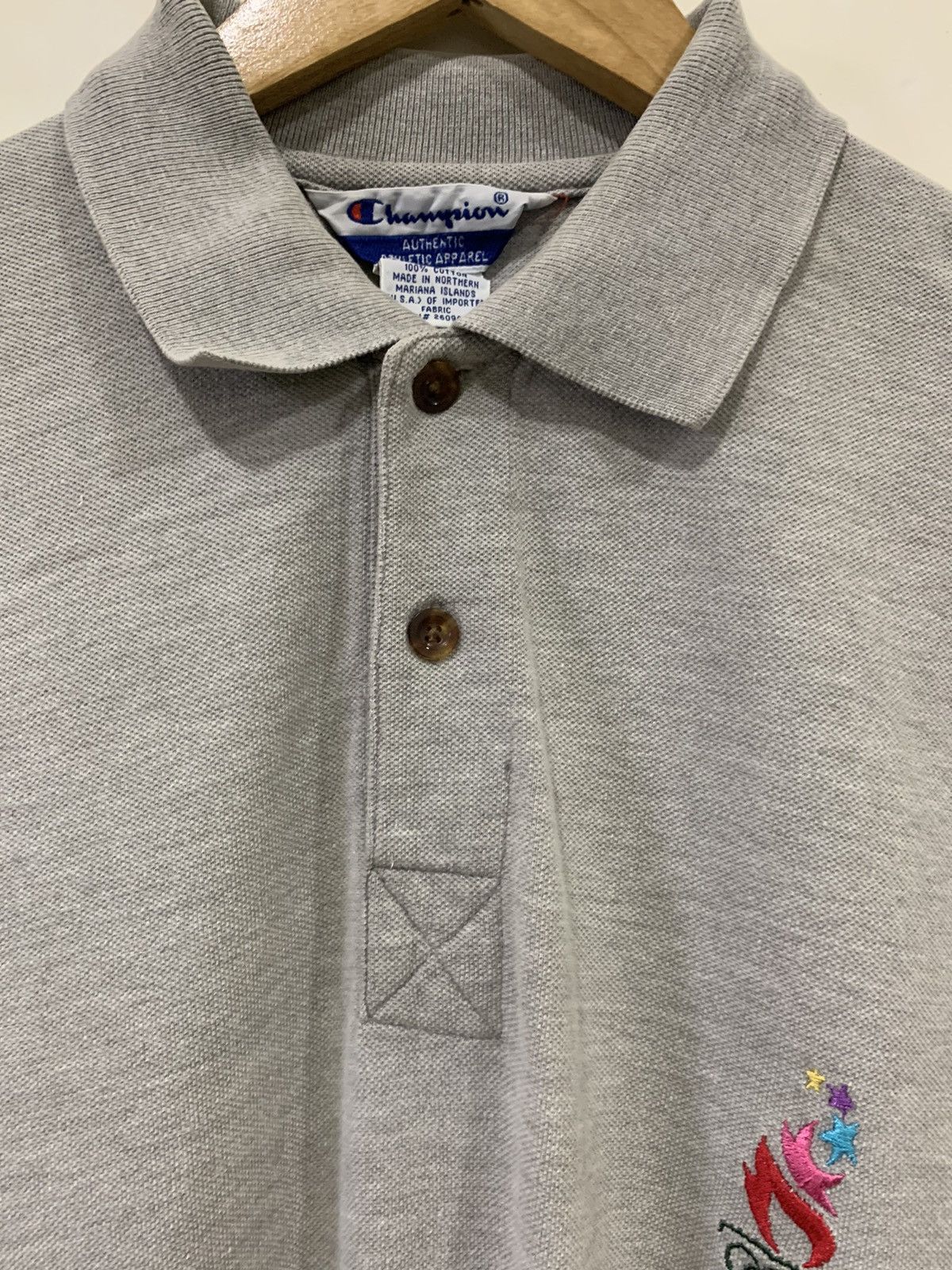 Champion Vintage 90s Atlanta Olympics Champion Grey Polo Size US M / EU 48-50 / 2 - 9 Thumbnail