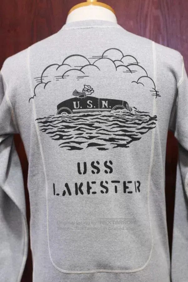 Freewheelers thick long sleeve tee with USN print. Size US M / EU 48-50 / 2 - 2 Thumbnail