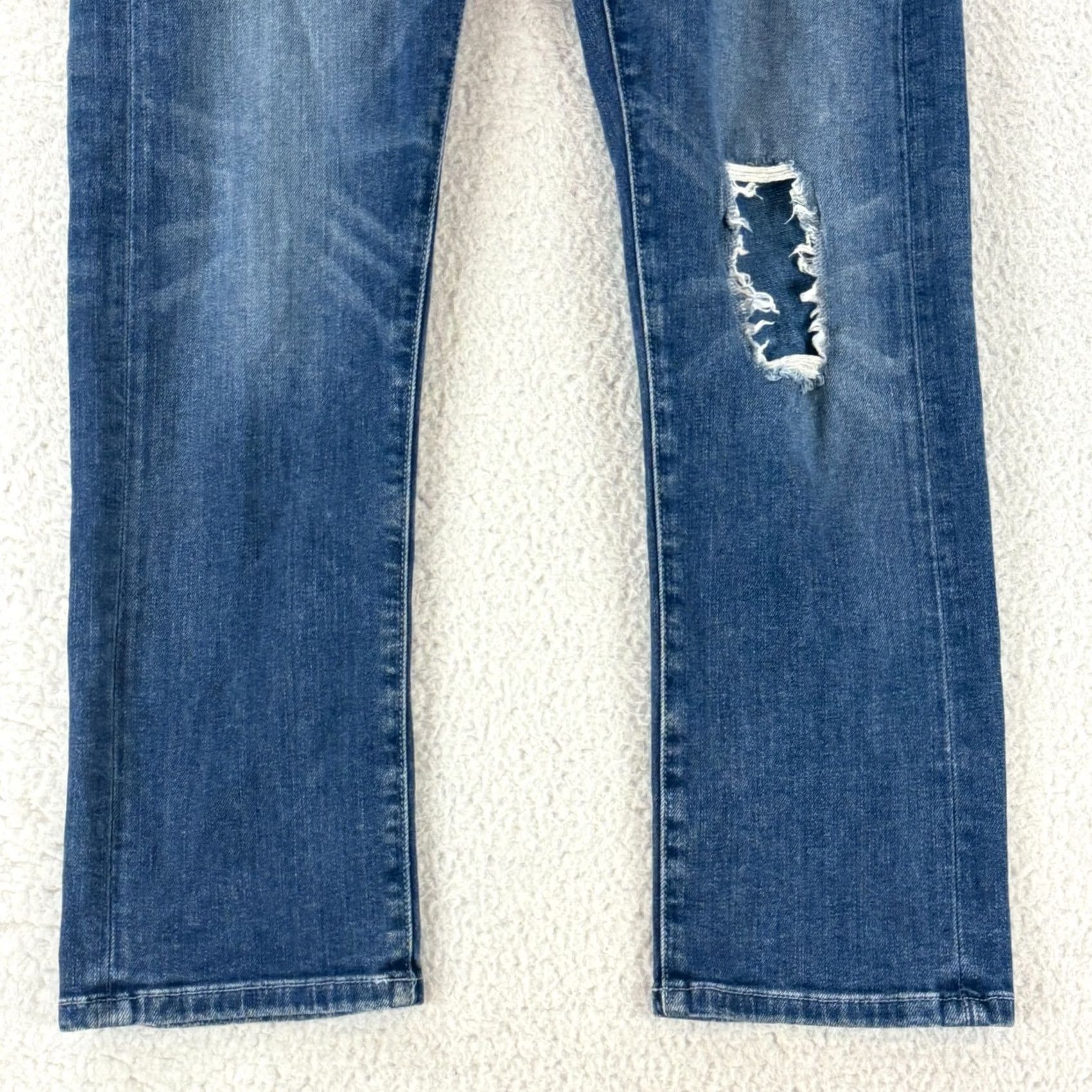 Vintage Pilcro Jeans Womens Size 30 Blue Denim Straight Leg Distressed Regular 5-Pocket Bohemian City Hippie Hipster Denim Size 30" / US 8 / IT 44 - 3 Thumbnail