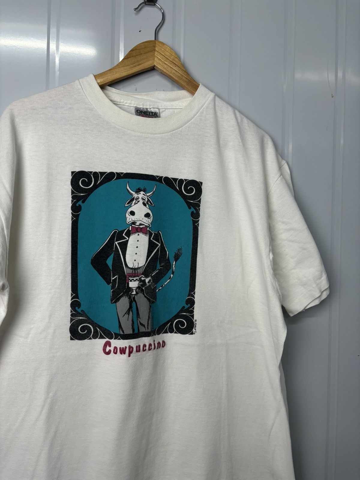 Vintage RARE! Vintage 90’s Cowpuccino Promo Art Coffee Size US XL / EU 56 / 4 - 1 Thumbnail