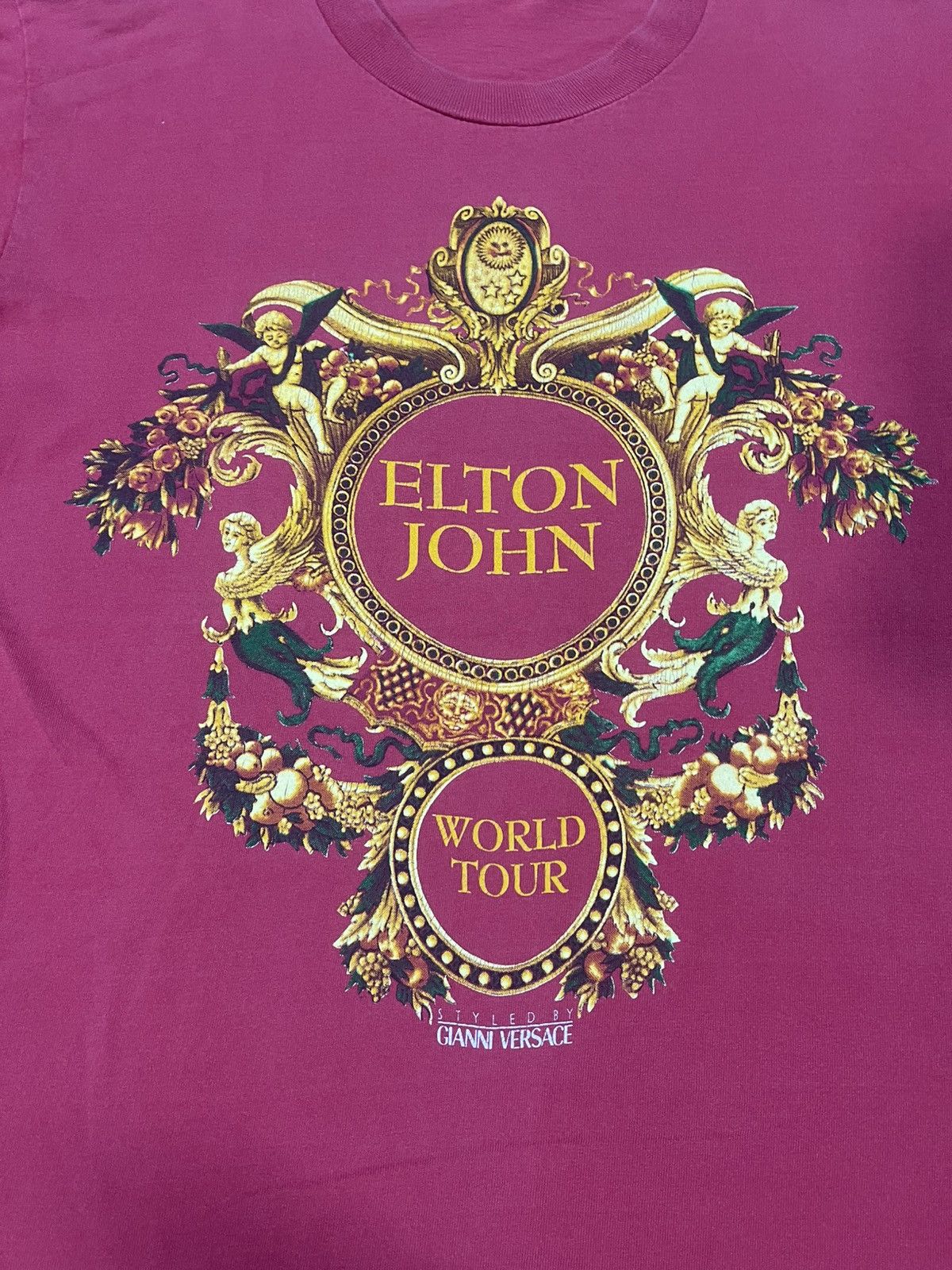 Band Tees × Versace × Vintage 🔥HOT🔥VINTAGE 90S ELTON JOHN WORLD TOUR TEE VERY RARE Size US L / EU 52-54 / 3 - 2 Thumbnail