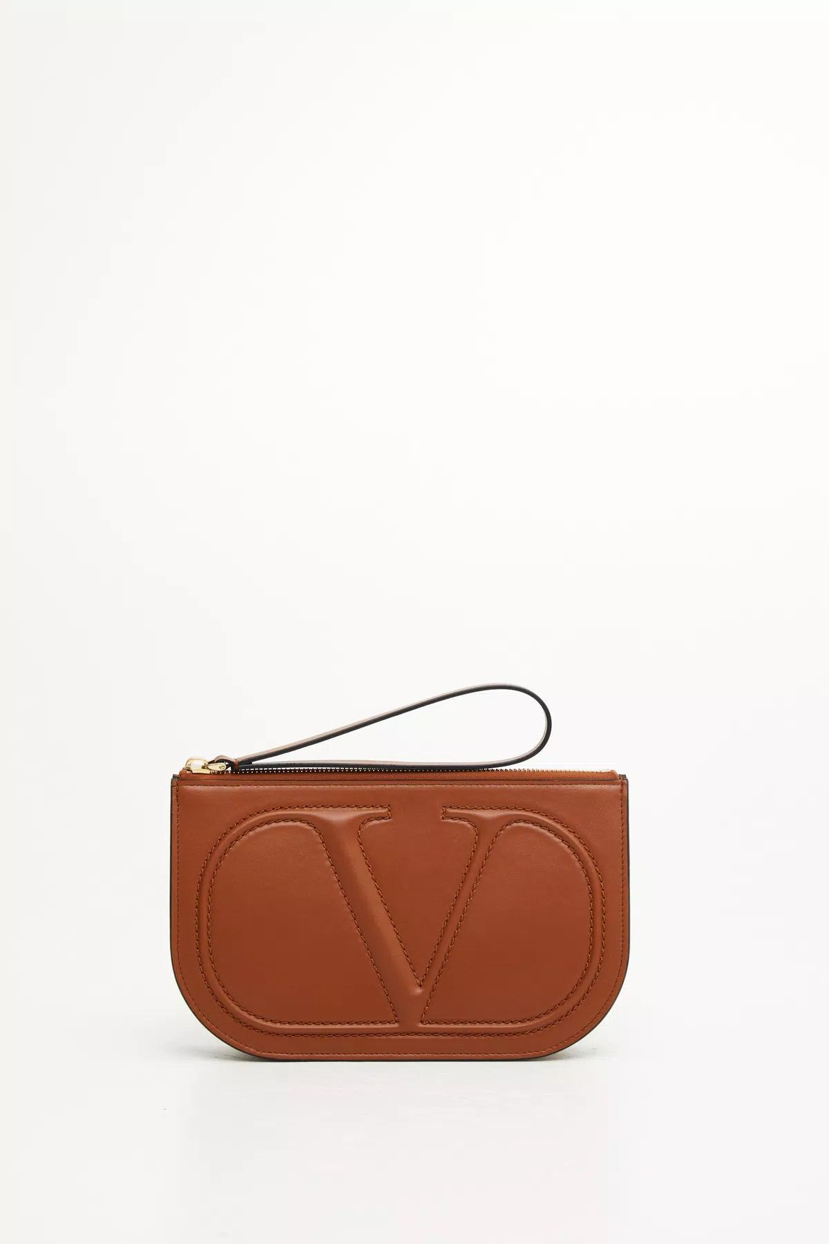Valentino o1s1wg110625 Size:OS/Vlogo Walk Calfskin Pouch in Brown Size ONE SIZE - 1 Preview