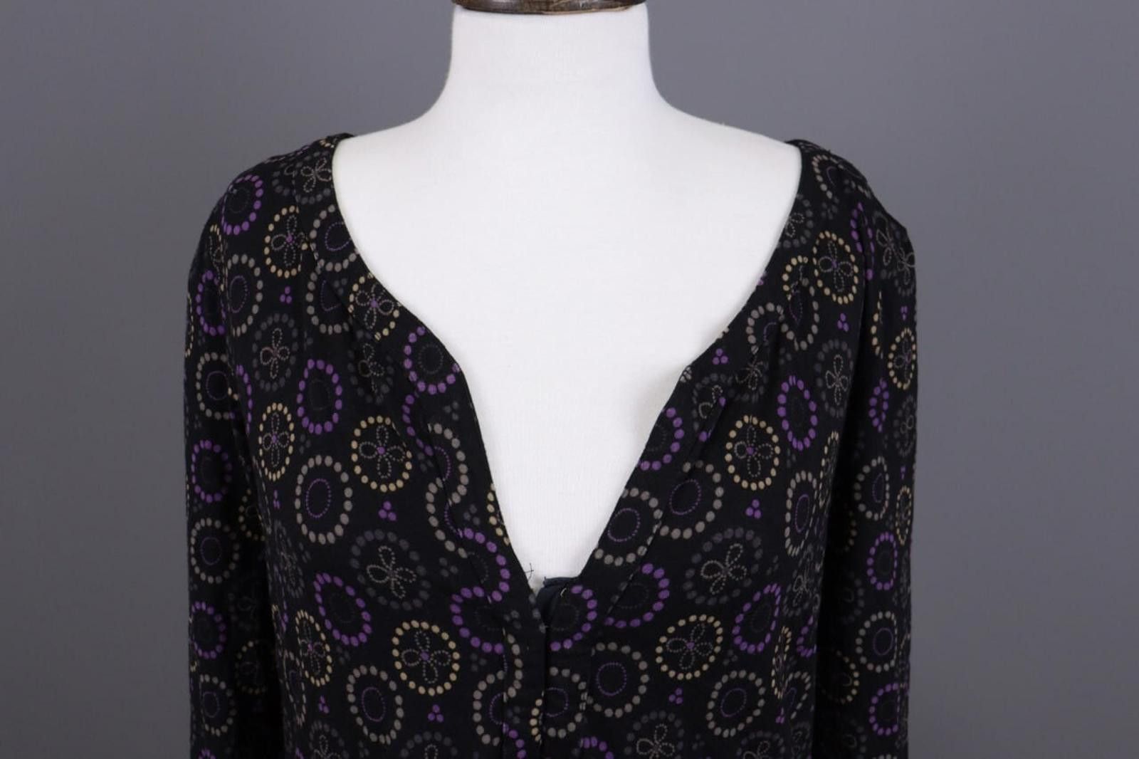 Designer Gudrun Sjoden Black Floral Blouson Midi Dress Size M Size M / US 6-8 / IT 42-44 - 4 Thumbnail