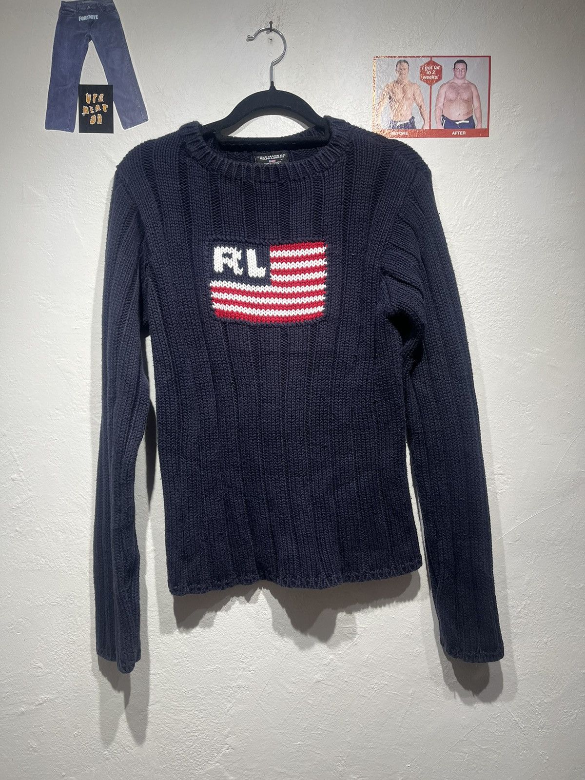 Polo Ralph Lauren Vintage Polo Ralph Lauren RL Flag Sweatshirt Size US S / EU 44-46 / 1 - 1 Thumbnail