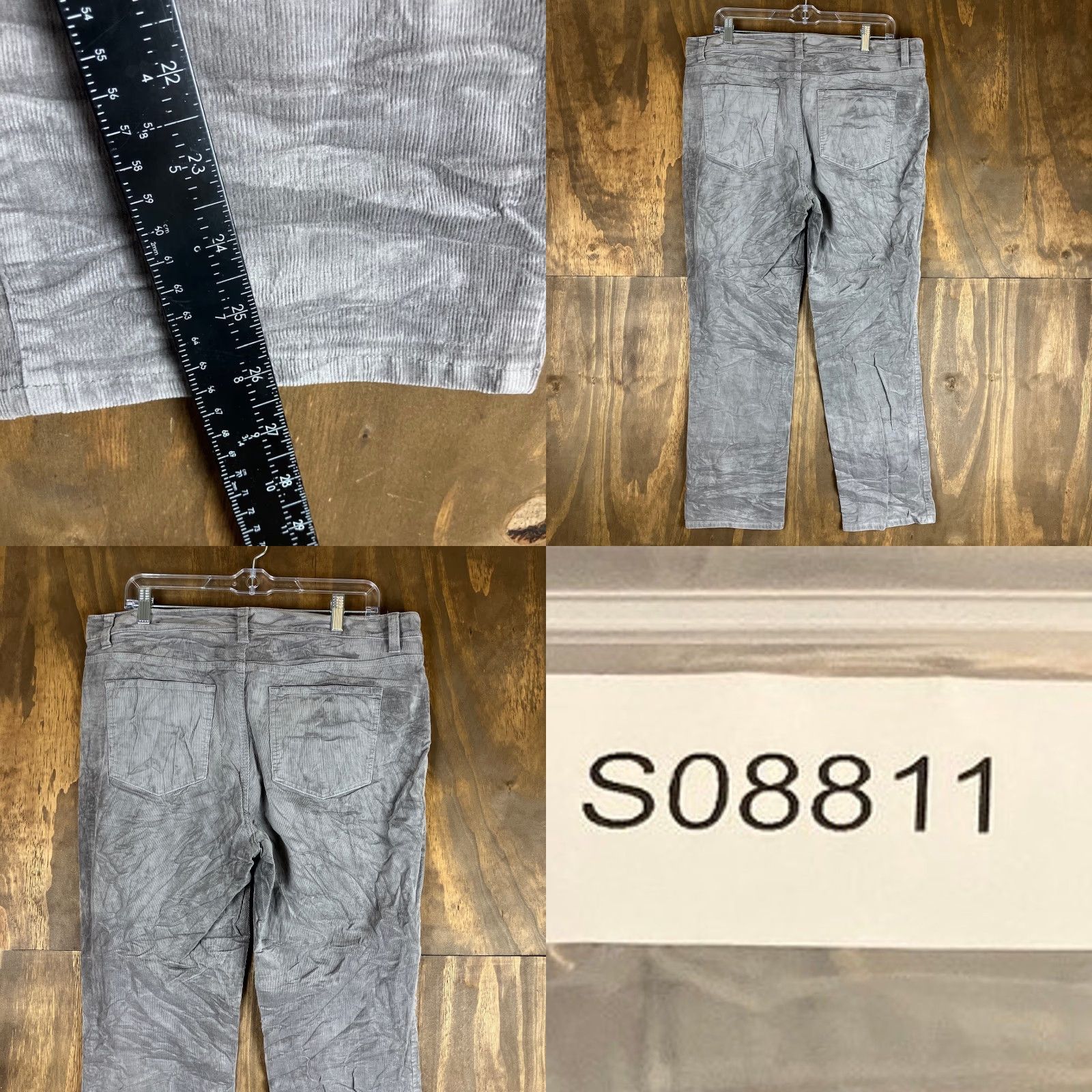 Talbots VINTAGE Talbots Womens Jeans Gray Corduroy Petite High Waist Straight Leg Stretch 14P Size 25" / US 0 / IT 36 - 8 Thumbnail