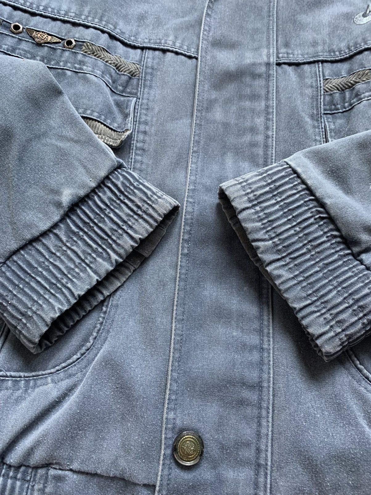 Nike × Vintage RARE! Vintage Nike Denim Jacket Bomber Pocket Zip Size XL Y2K Size US XL / EU 56 / 4 - 10 Thumbnail
