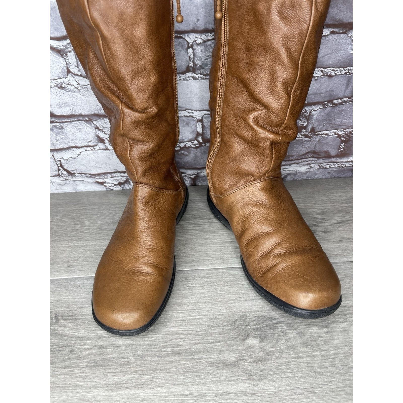Hush Puppies Hush Puppies Mystery Brown Leather Side Zipper Riding Boots Size US 8.5 / IT 38.5 - 12 Thumbnail