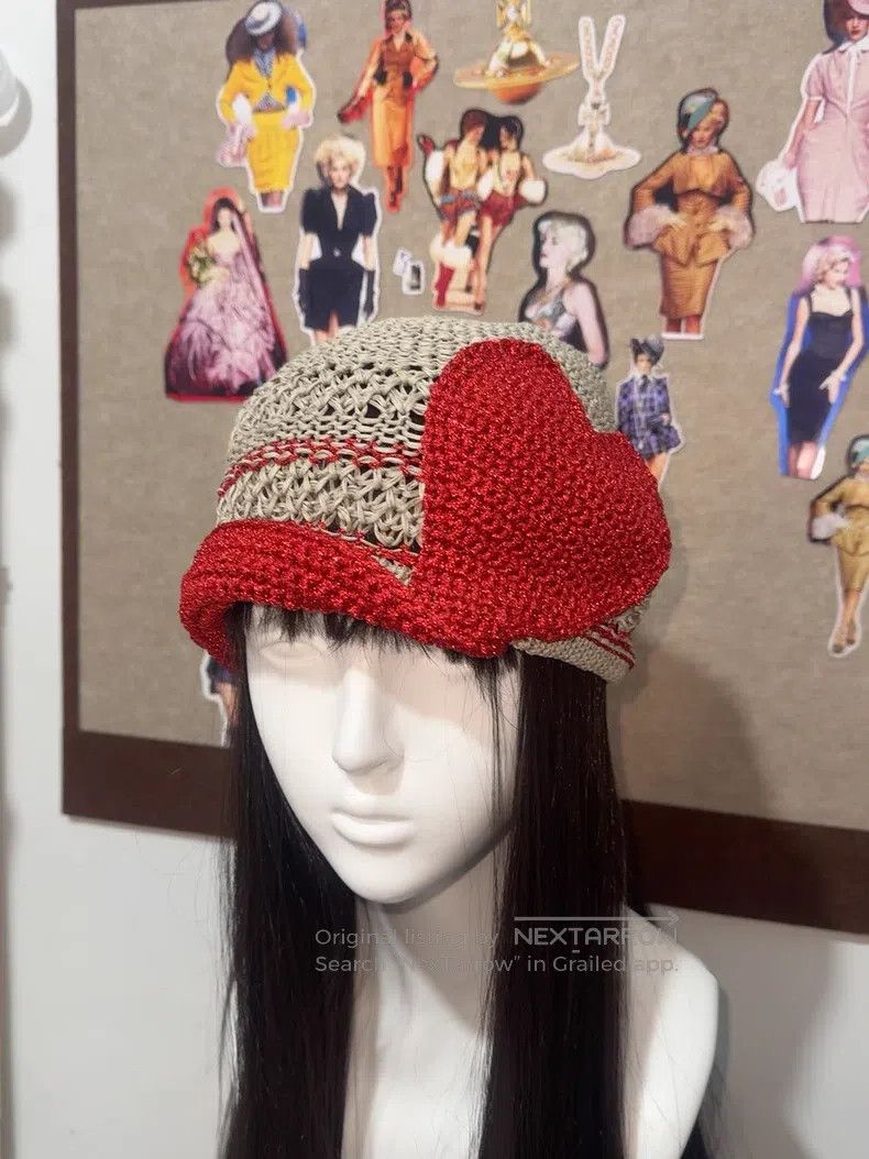 Vivienne Westwood Vivienne Westwood Rare Red Heart Knitted Cap Size ONE SIZE - 5 Thumbnail