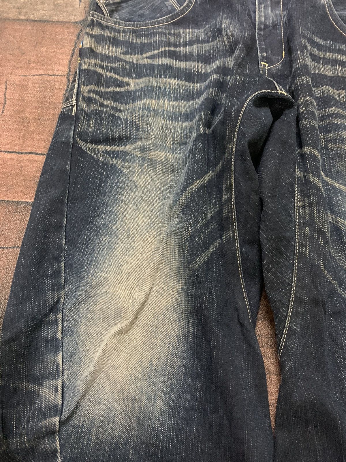 Japanese Brand EDWIN rusty mud wash curve twist jeans i6w9 style Size US 31 - 12 Thumbnail