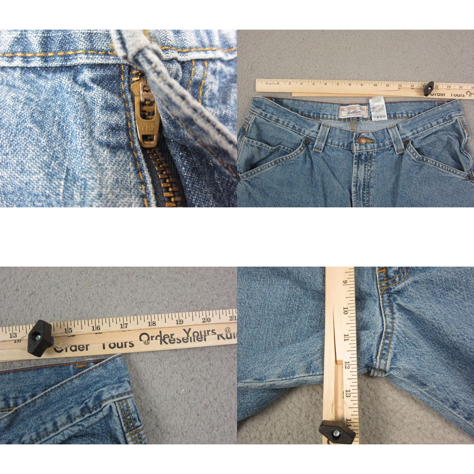 Levi's VINTAGE Levi's Jeans Mens 34x32 Blue Denim Carpenter Straight 90s 80s Baggy Pocket Zipper Button Baggy Denim Jeans Mens Regular Blue 34x32 Size US 34 / EU 50 - 8 Thumbnail