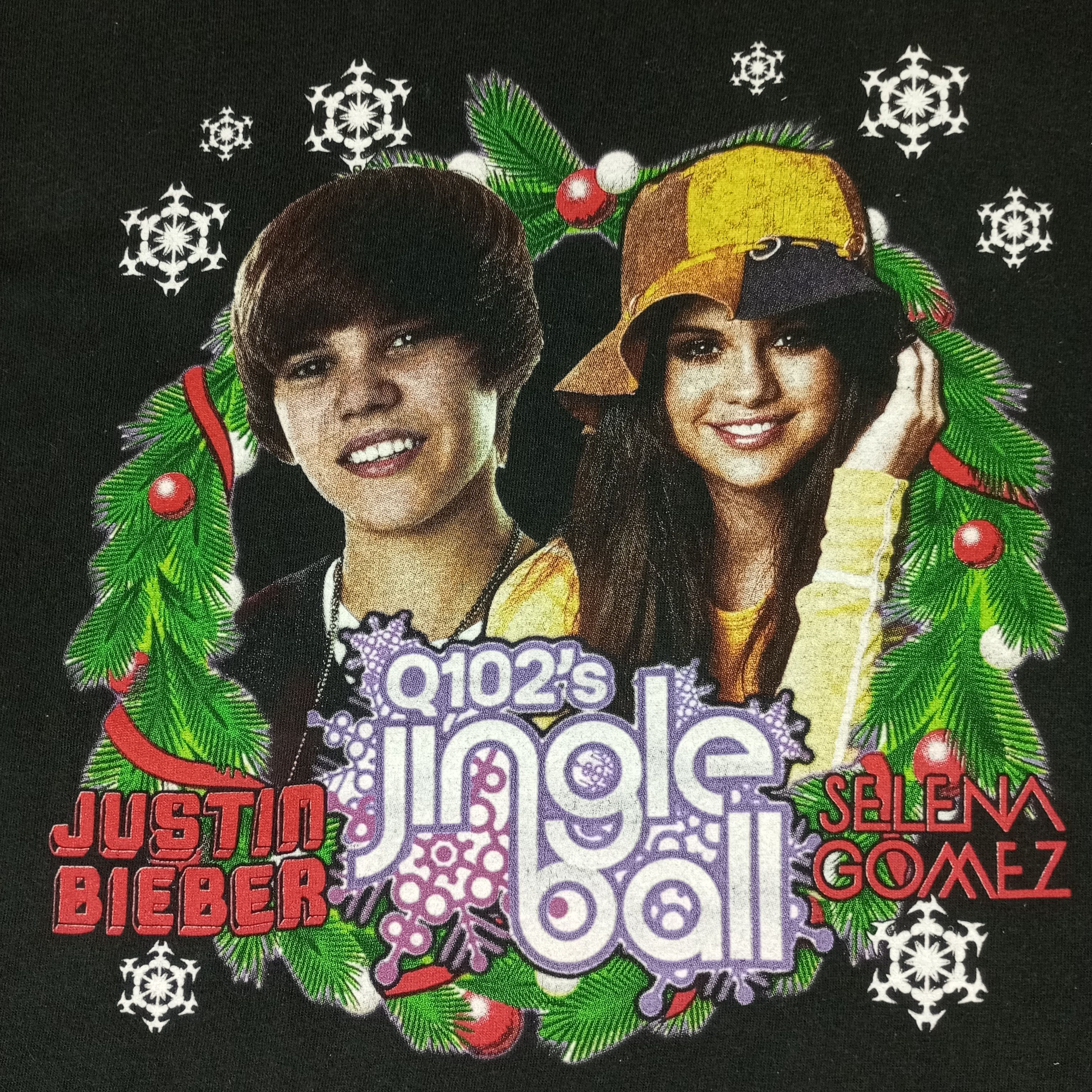 Band Tees × Justin Bieber × Vintage Jingle Ball Justin Bieber Salena Gomez Singer Music Tshirt Size US M / EU 48-50 / 2 - 2 Thumbnail