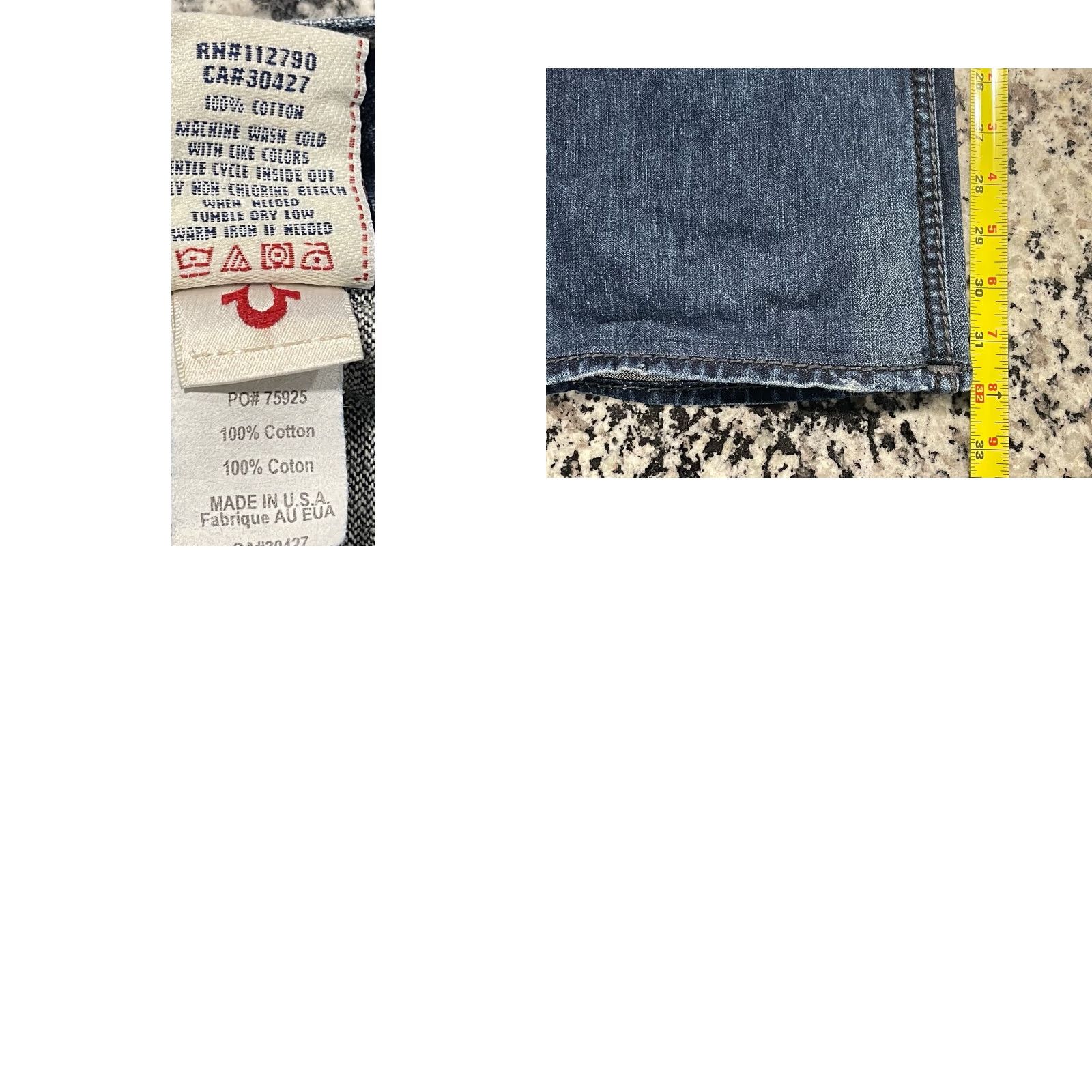 True Religion VINTAGE True Religion Jeans Mens 36x32 Blue Denim Ricky Giant Big T Made In USA Main Selling Point: Brand/Classic Size US 36 / EU 52 - 8 Thumbnail
