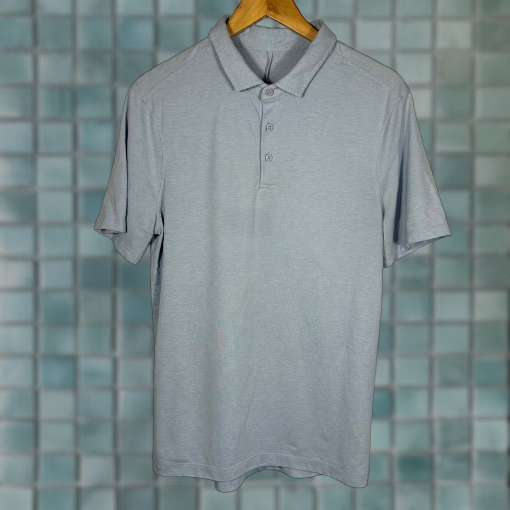 Lululemon Lululemon Polo Shirt Mens Light Blue Heathered Short Sleeve S Shirt Golf Gym Traveling Activewear Casual Boys Women? Size US S / EU 44-46 / 1 - 1 Thumbnail