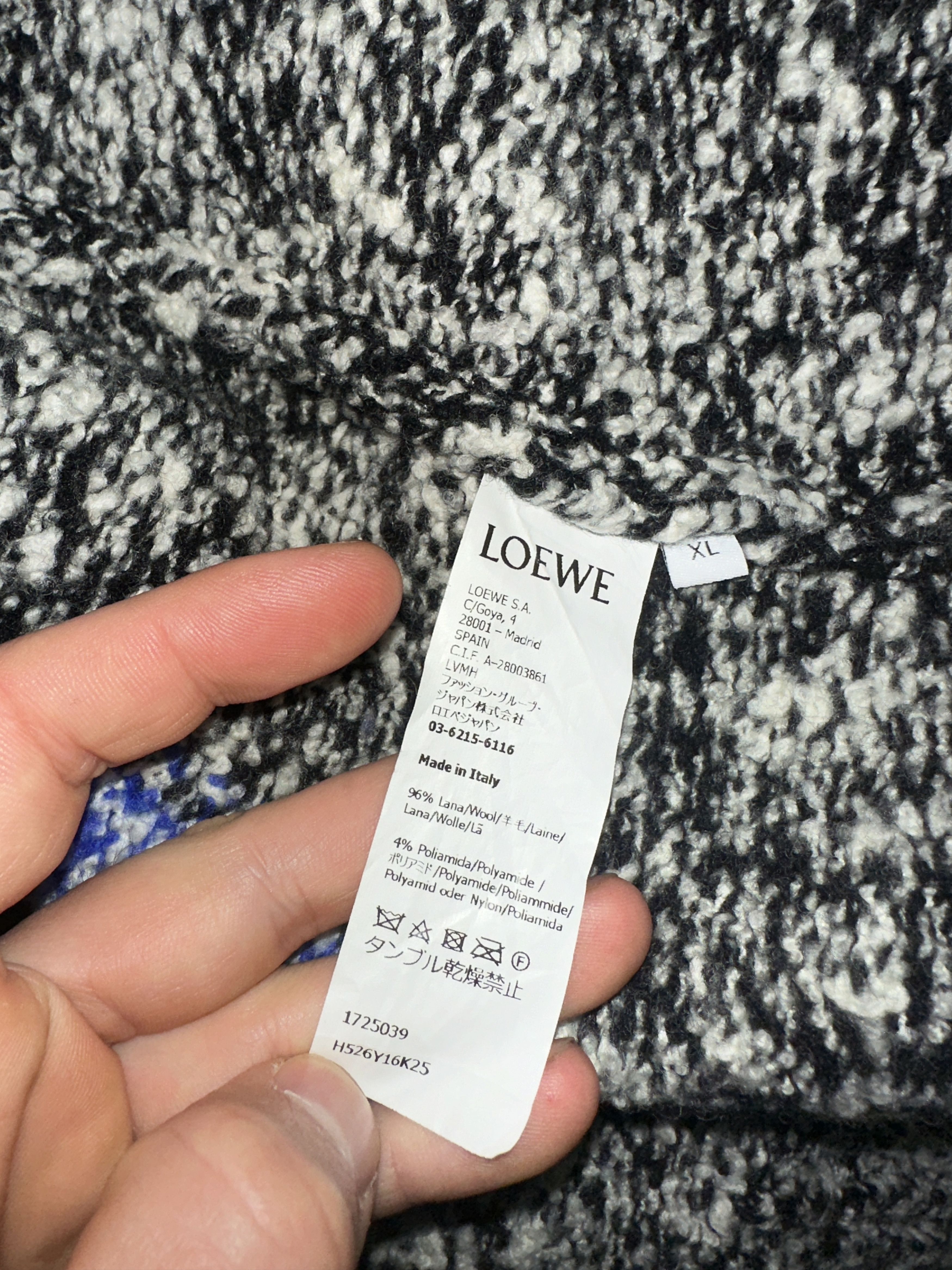 Loewe Loewe Wool Cardigan XL Blue Logo Back Knit Dropped Shoulder Size US XL / EU 56 / 4 - 16 Thumbnail