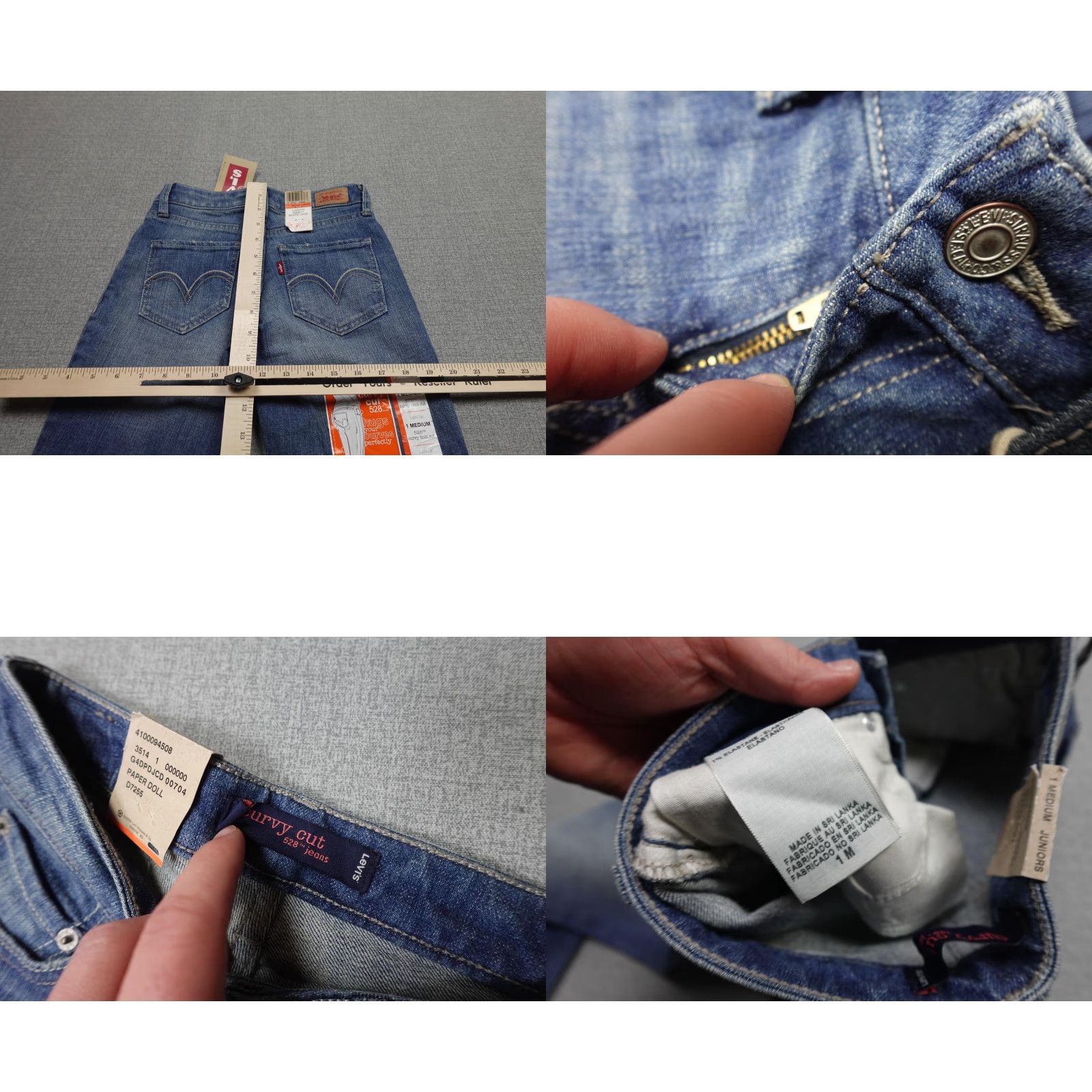 Levi's Levi's 528 Boot Cut Jeans Juniors 1M Blue Medium Wash Curvy Stretch Denim Jeans 5-Pocket Zipper Fly Size 25" / US 0 / IT 36 - 8 Thumbnail