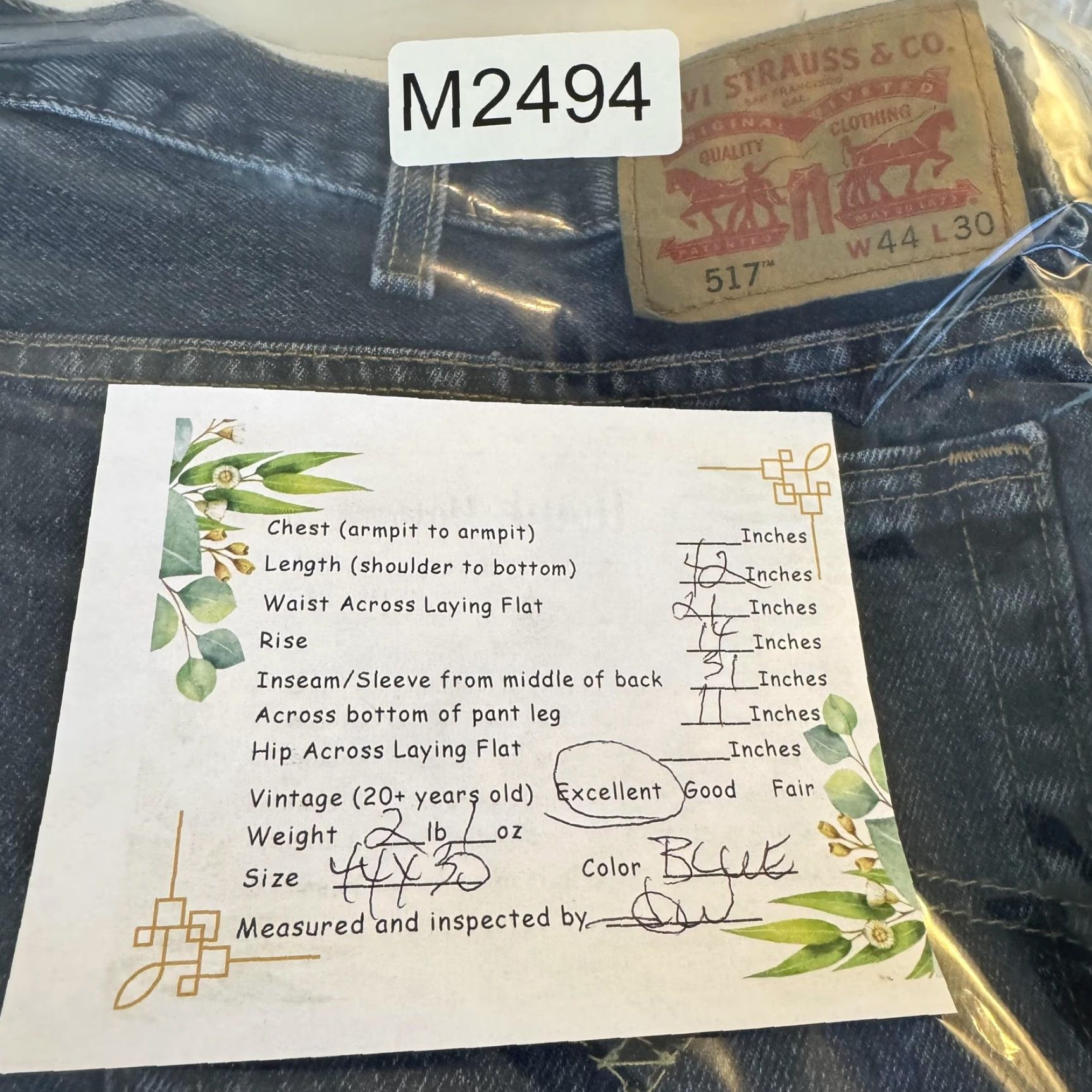 Levi's Levi's 517 Jeans Mens 44x30 Blue Denim Bootcut Straight Leg 100% Cotton Regular Jeans Mens Boys Girls? Size US 44 / EU 60 - 8 Thumbnail