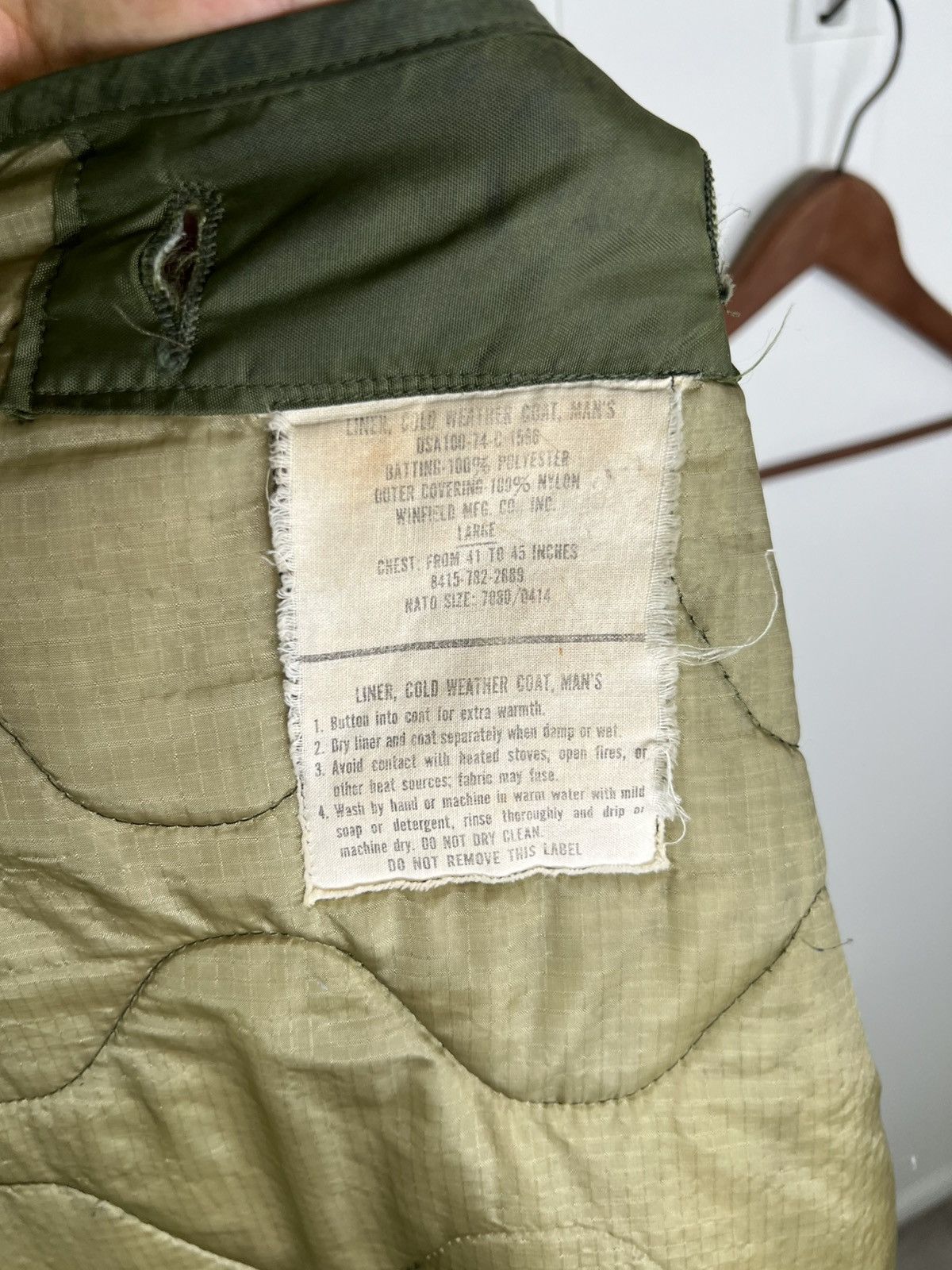 Vintage Vintage Light Green Military Liner Size US L / EU 52-54 / 3 - 9 Thumbnail