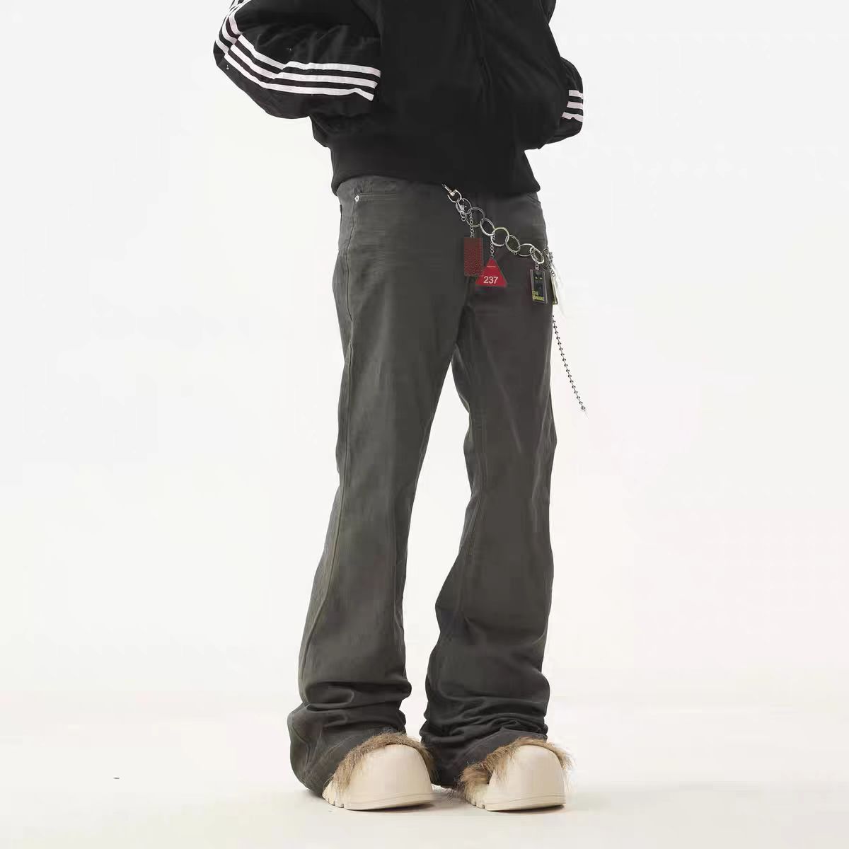 Japanese Brand × Jean Vintage style washed smoke grey micro flare jeans Size US 34 / EU 50 - 2 Thumbnail