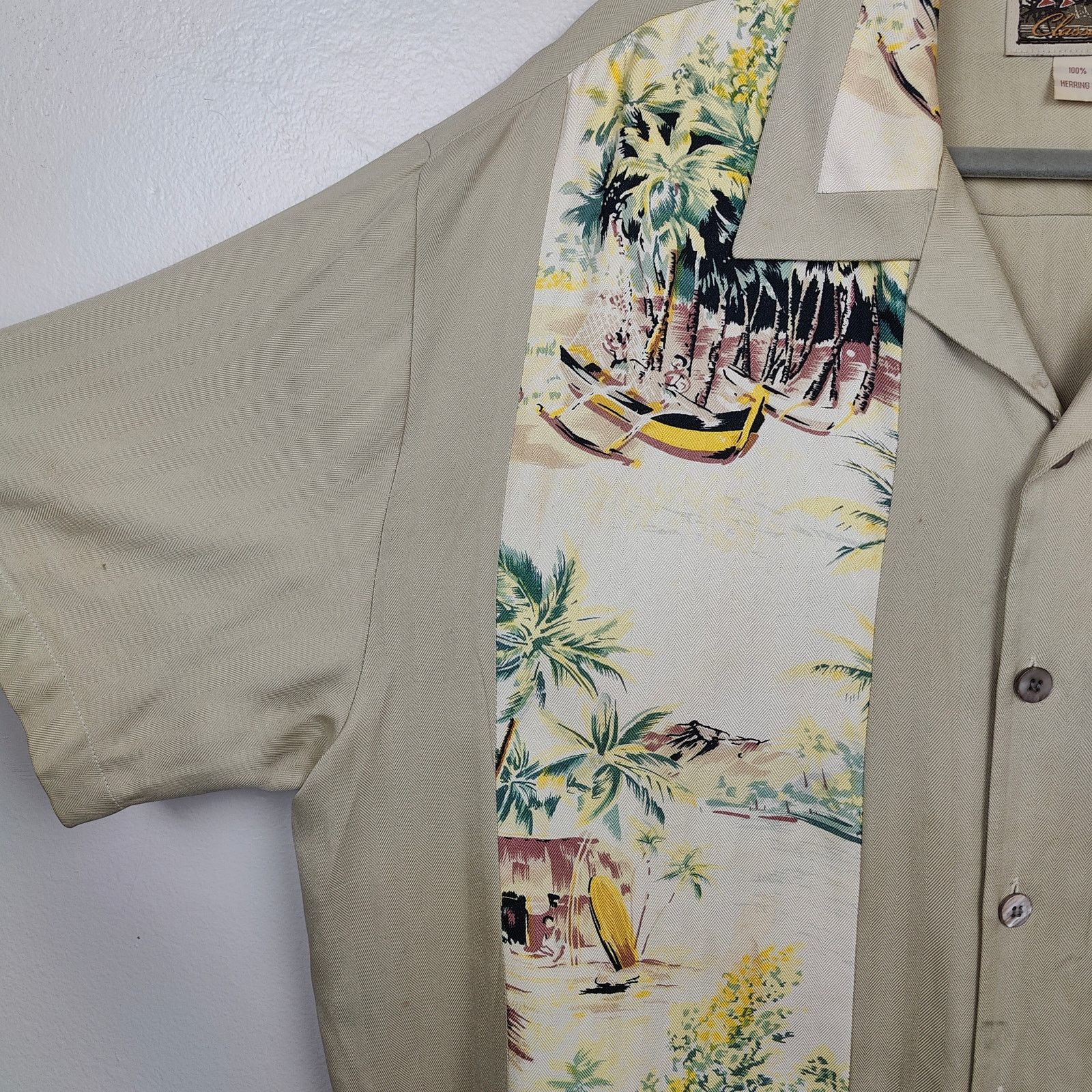 Other Vintage Tiki Classics Silk Hawaiian Shirt Men XL Herringbone Size US XL / EU 56 / 4 - 4 Thumbnail