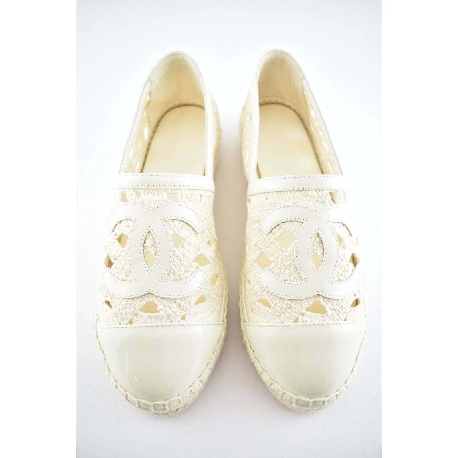 Chanel 20S Patent Leather CC Logo Espadrille Slip On Ballet Flat 38 Size US 8 / IT 38 - 1 Thumbnail