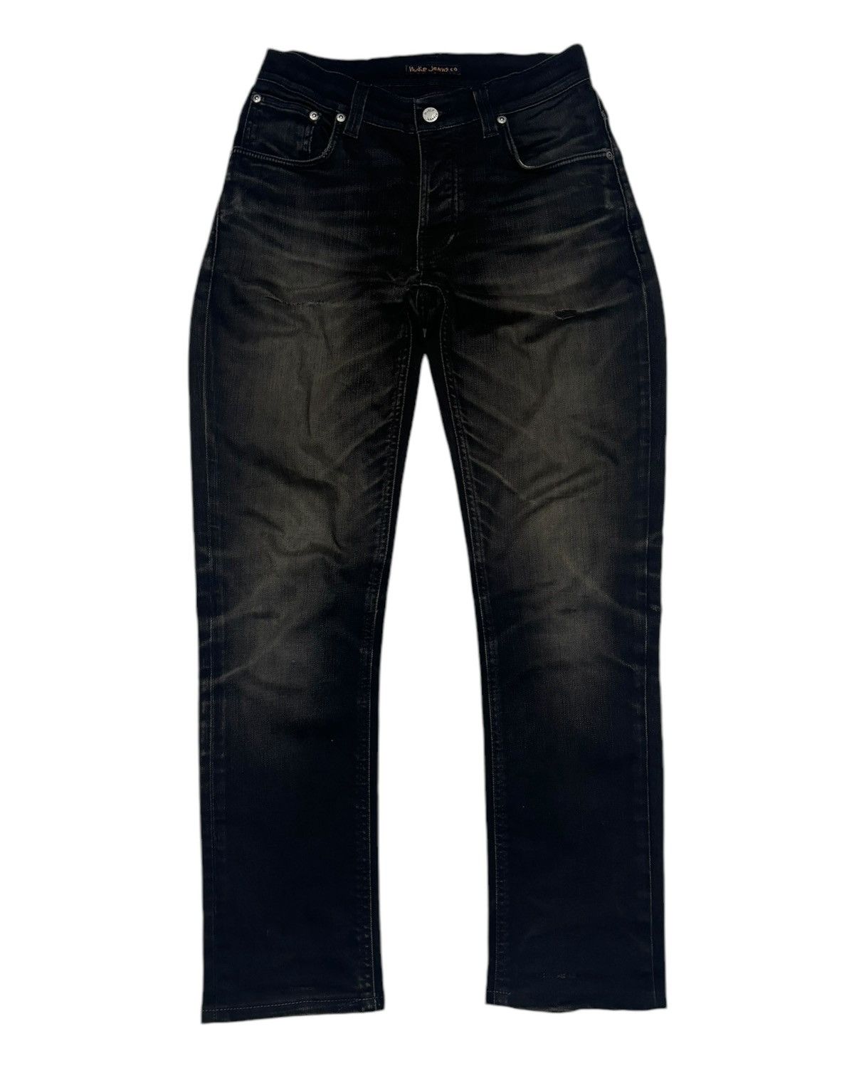 Japanese Brand × Nudie Jeans NUDIE JEANS GRIM TIM DEEP BLACK WORN DISTRESS DENIM Size 27" / US 4 / IT 40 - 1 Thumbnail