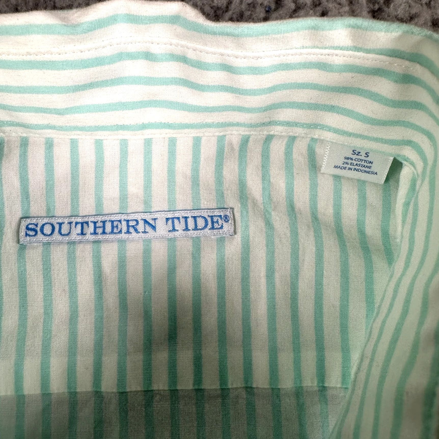 Southern Tide Southern Tide Shirt Mens Small White Green Striped Button Up Performance Stretch Size US S / EU 44-46 / 1 - 7 Thumbnail