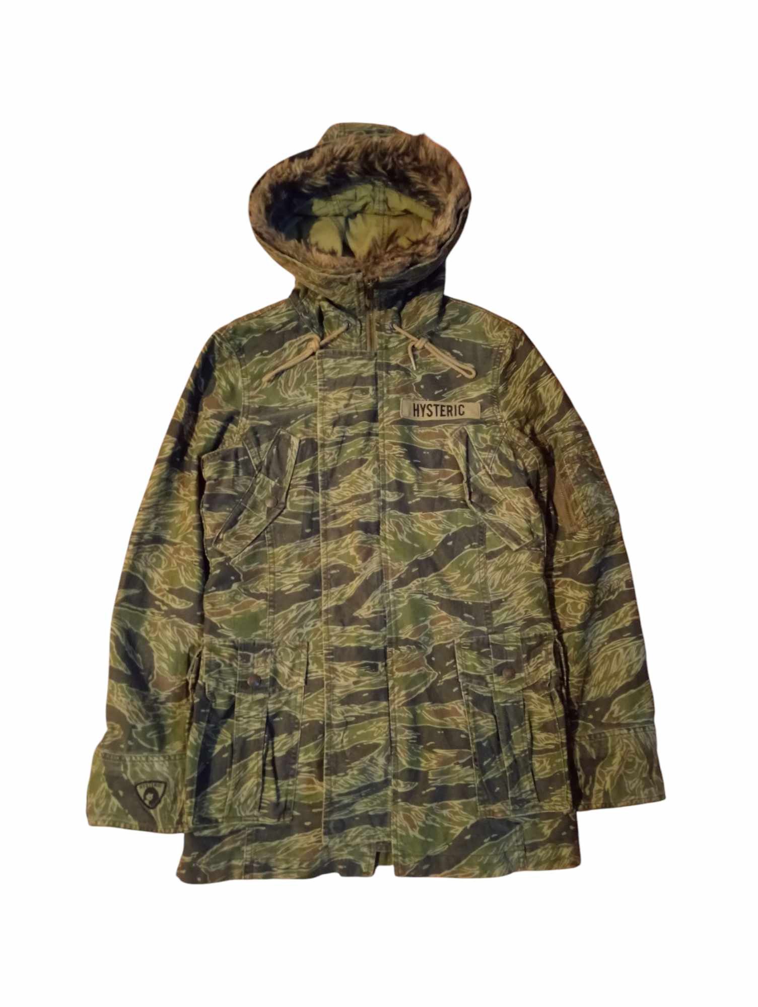 Vintage Hysteric Glamour Tiger Stripes Camouflage Fur Jacket