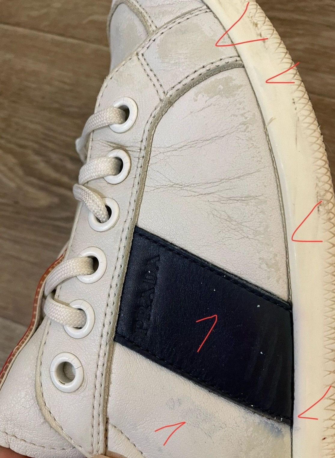 Prada Prada sneakers size 9,5 US white vintage Size US 9.5 / EU 42-43 - 12 Thumbnail