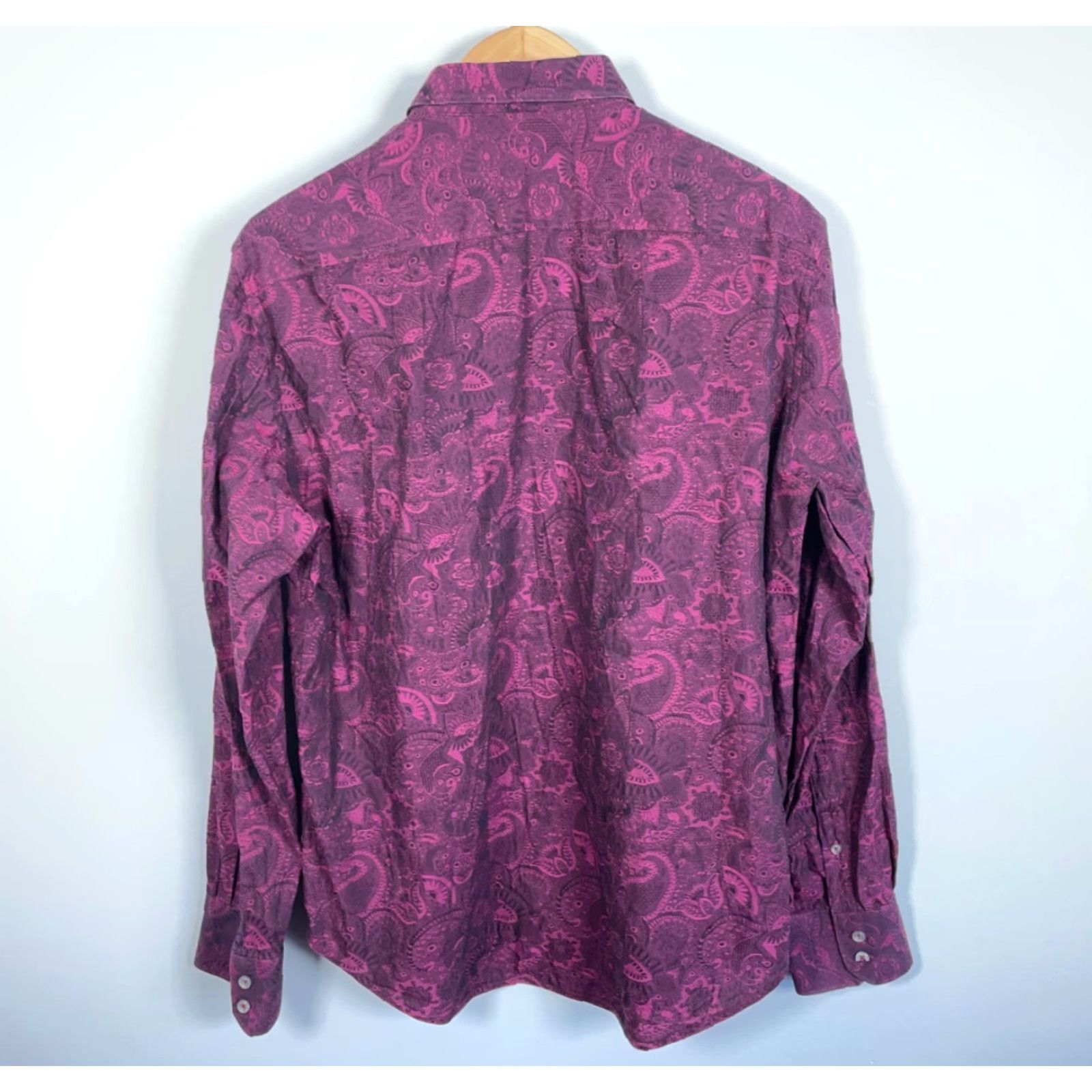 Robert Graham Robert Graham Paisley Pattern Shirt Men's XL Purple Pink Cotton Dot Flip Cuff Shirt Size US XL / EU 56 / 4 - 2 Thumbnail