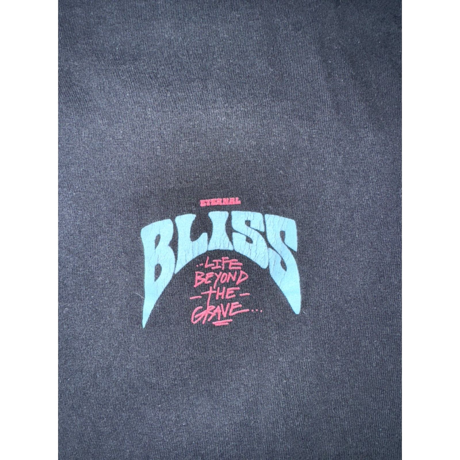 Vintage CVLA Eternal Bliss Men T-Shirt Black L Crew Neck Short Sleeve Graphic Print T-Shirt 18X25 Size US L / EU 52-54 / 3 - 3 Thumbnail