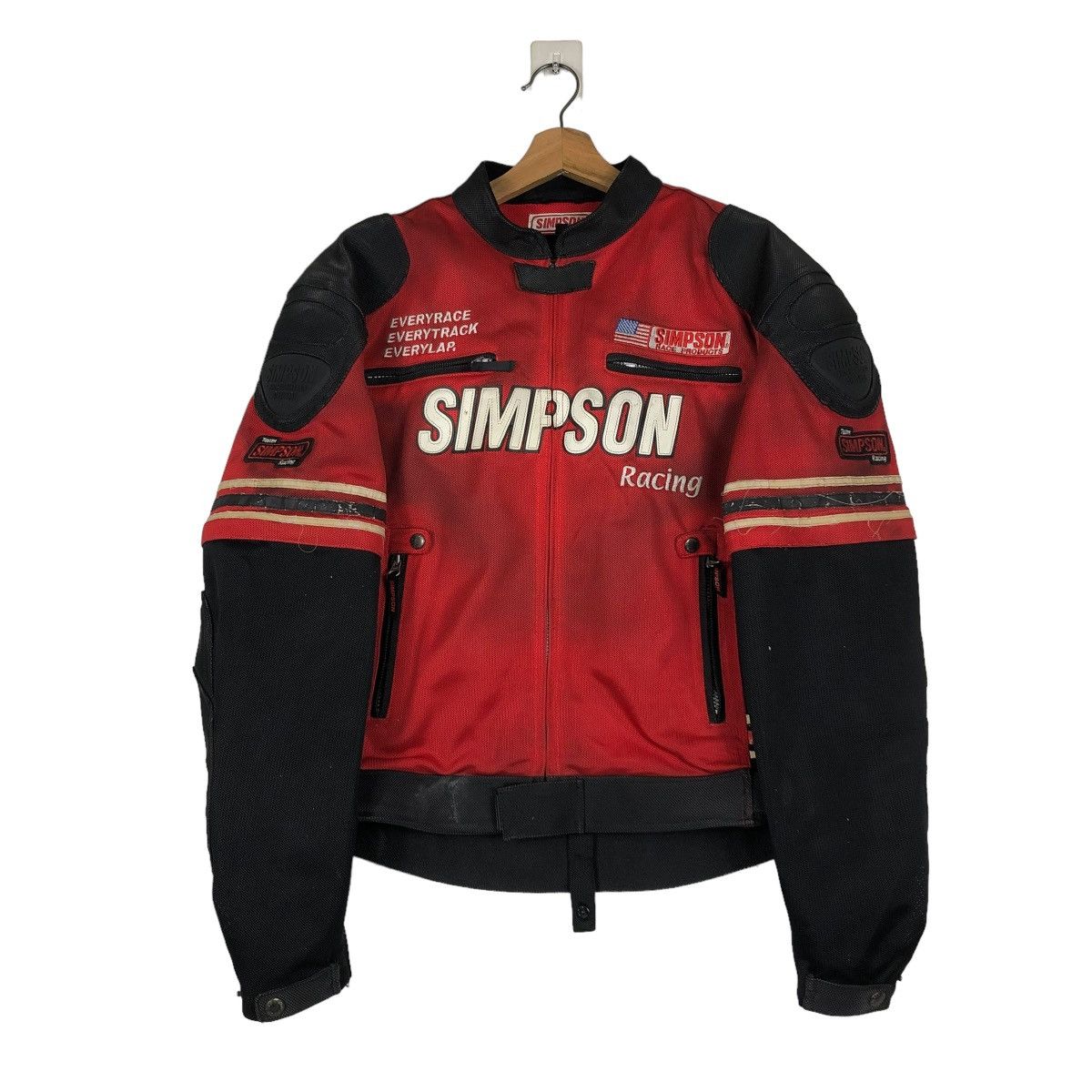 Japanese Brand 🔥VINTAGE BIKER JACKET RACING WEAR SIMPSON BIG LOGO Size US L / EU 52-54 / 3 - 3 Thumbnail
