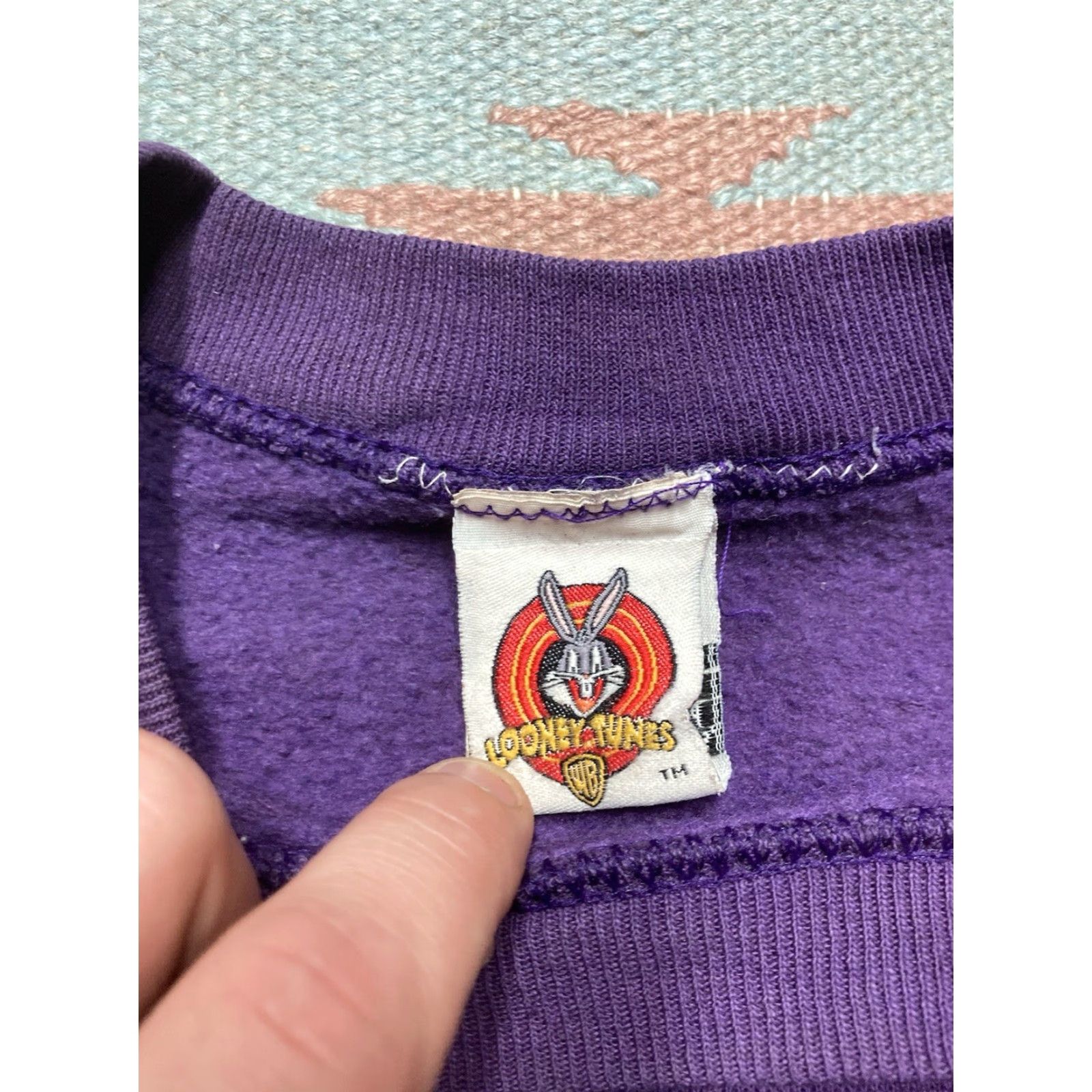 Vintage VINTAGE 90s Crewneck Sweatshirt Tweety Bird Looney Tunes Disney Purple M Men's Shirt Pullover Size US M / EU 48-50 / 2 - 6 Thumbnail