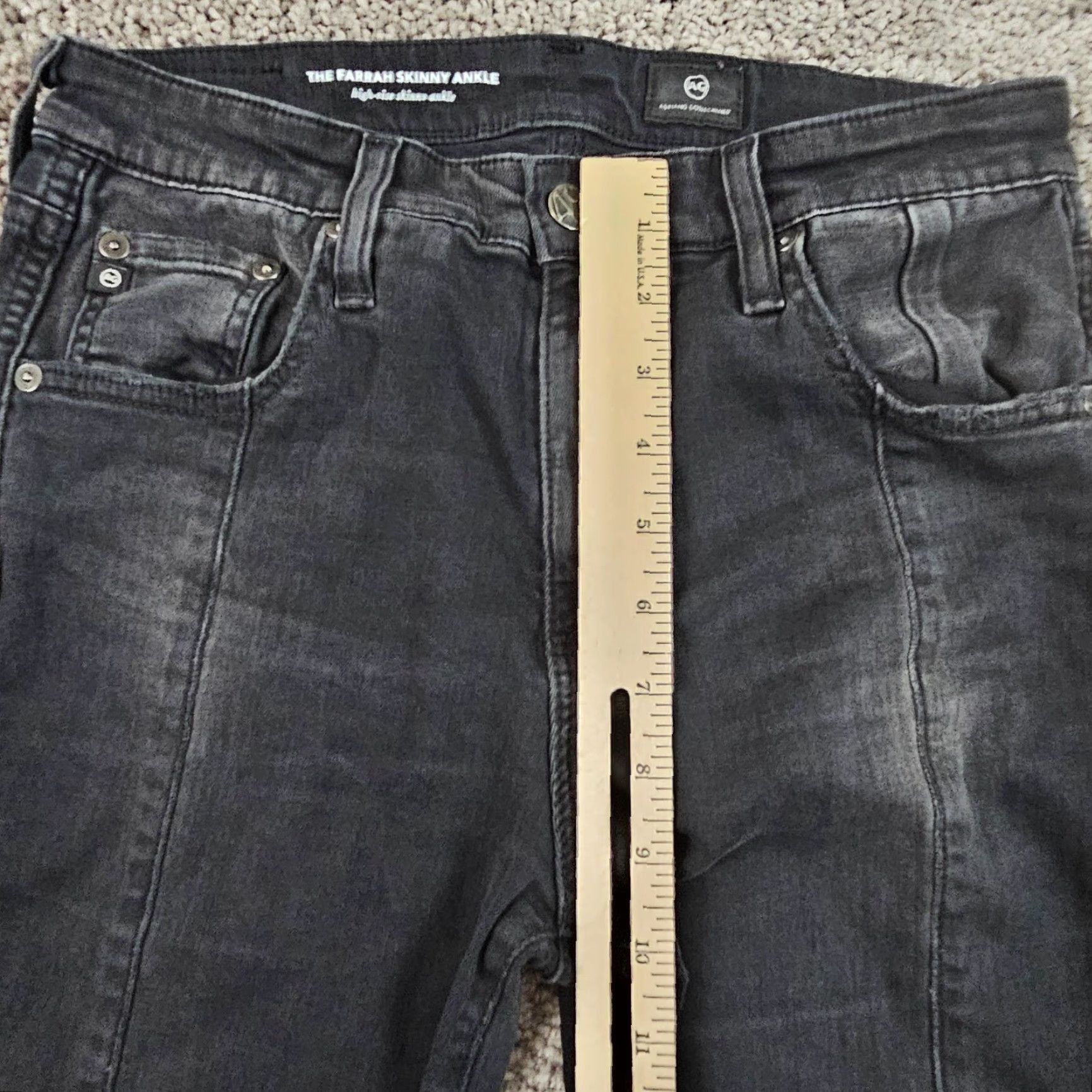 Vintage AG Adriano Goldschmied Black Skinny High Rise Ankle Jeans Womens 28 26x29 Size 28" / US 6 / IT 42 - 4 Thumbnail