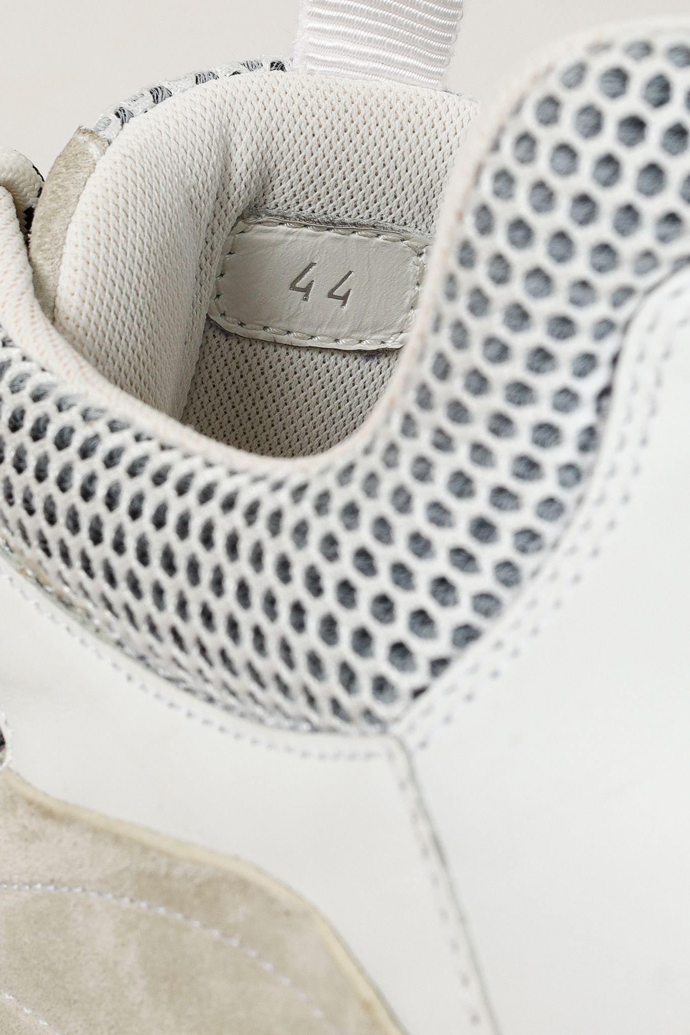 Moncler Moncler Leave No Trace Leather Suede Mesh Sneaker in White Size US 11 / EU 44 - 10 Thumbnail
