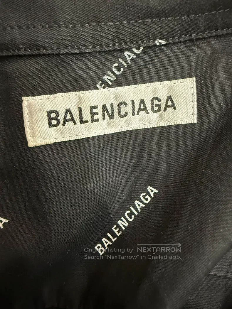 Balenciaga Balenciaga Black full print logo shirt Size XS / US 0-2 / IT 36-38 - 4 Thumbnail