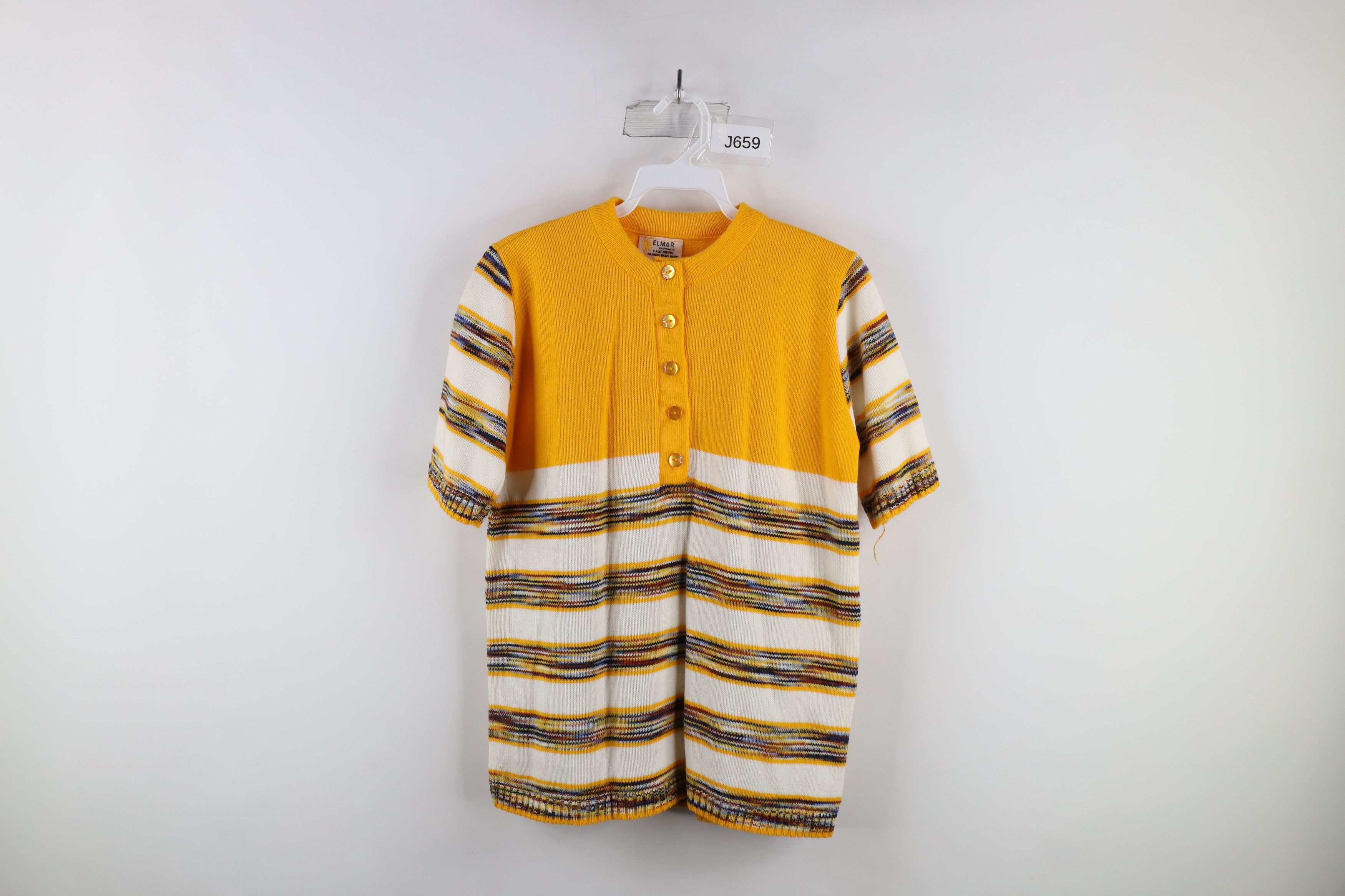 Vintage Vintage 50s 60s Streetwear Short Sleeve Henley Sweater USA Size M / US 6-8 / IT 42-44 - 1 Thumbnail