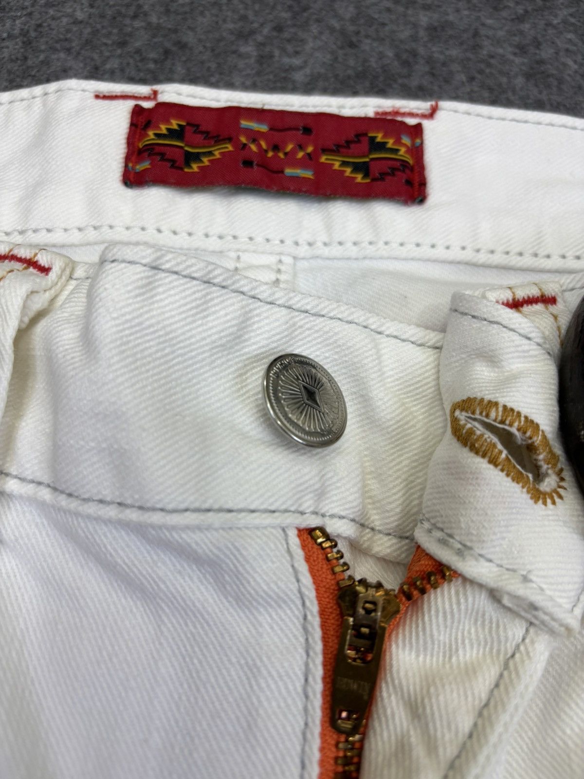 Edwin 💥Flare💥Edwin Navajo Style White Flare Denim F958 Size US 34 / EU 50 - 13 Thumbnail