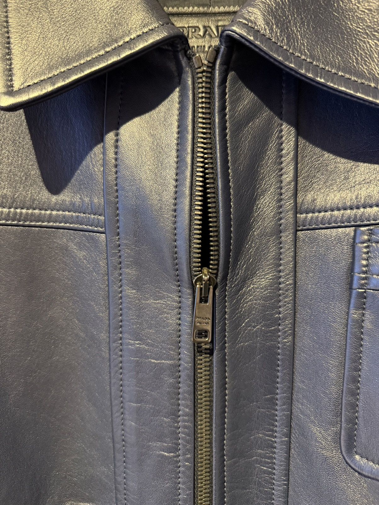 Prada Prada Leather Biker Jacket Size US L / EU 52-54 / 3 - 3 Thumbnail